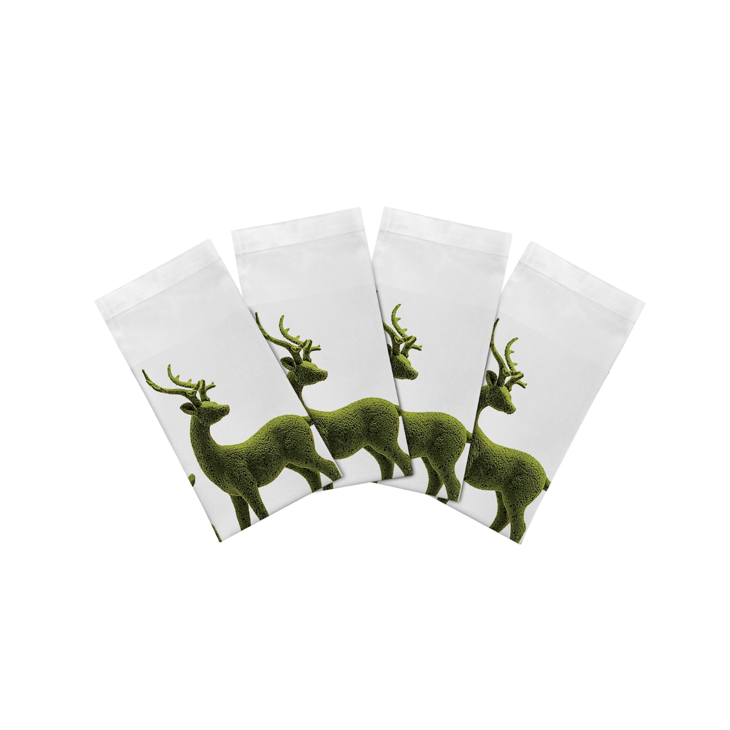 Moss Reindeer Cotton Sateen Dinner Napkins