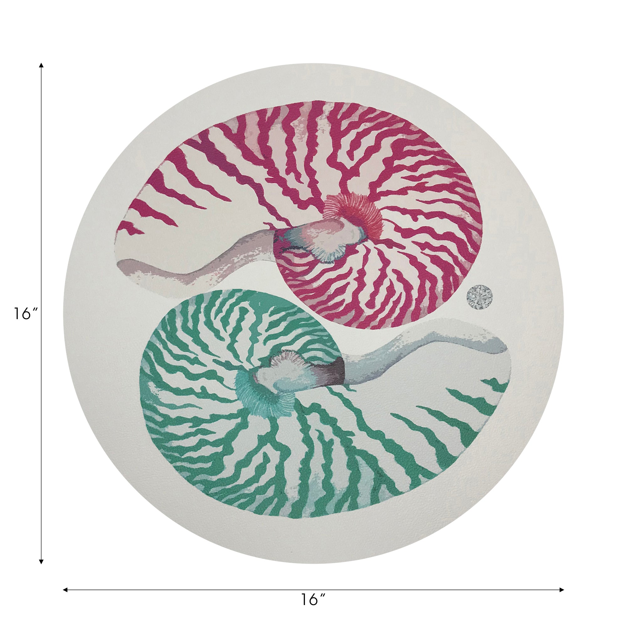 Nautilus Palm Beach Vegan Leather Round Pebble Placemat - nicolettemayer.com