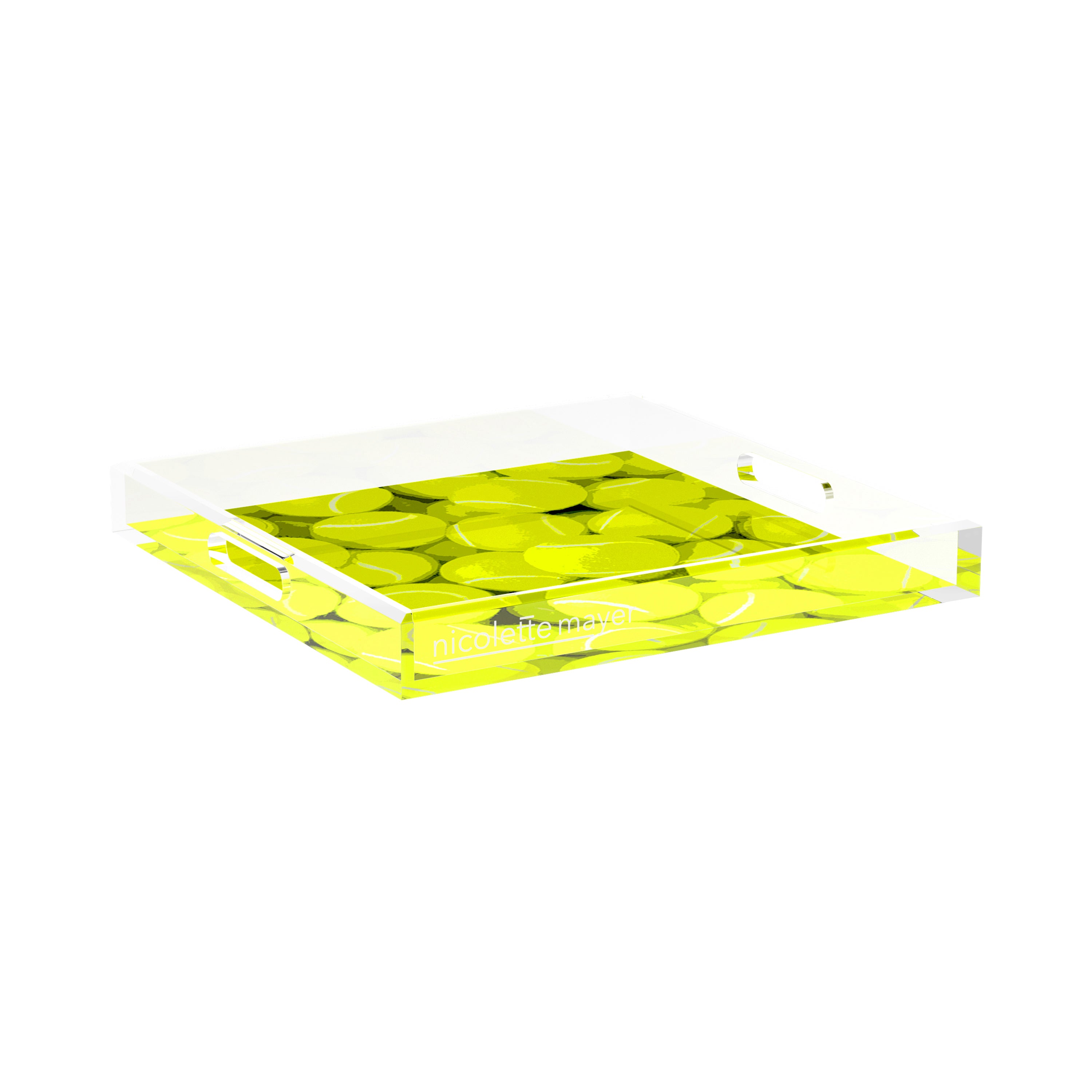Tennis Neon Balls 15X15 Acrylic Tray - nicolettemayer.com