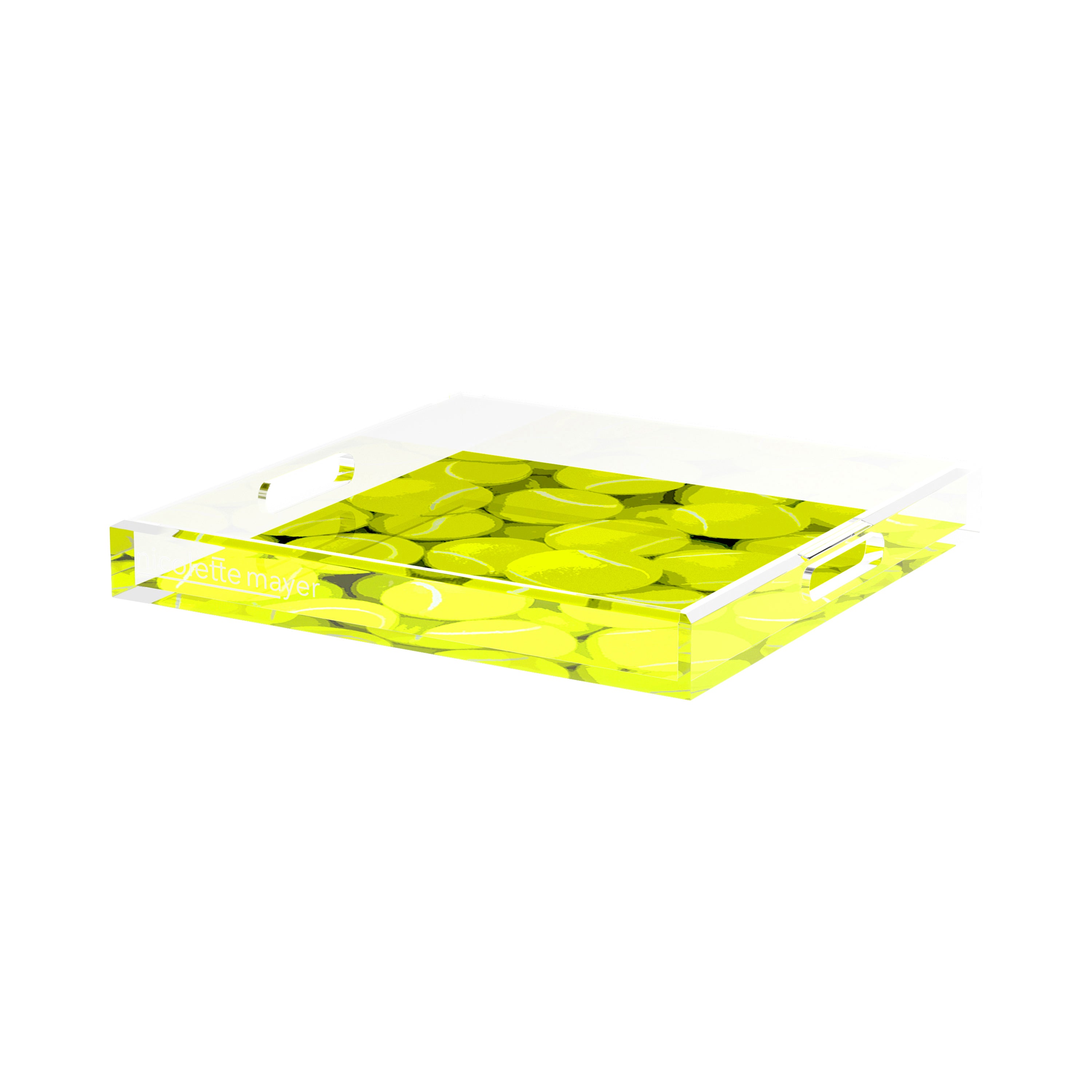 Tennis Neon Balls 15X15 Acrylic Tray - nicolettemayer.com