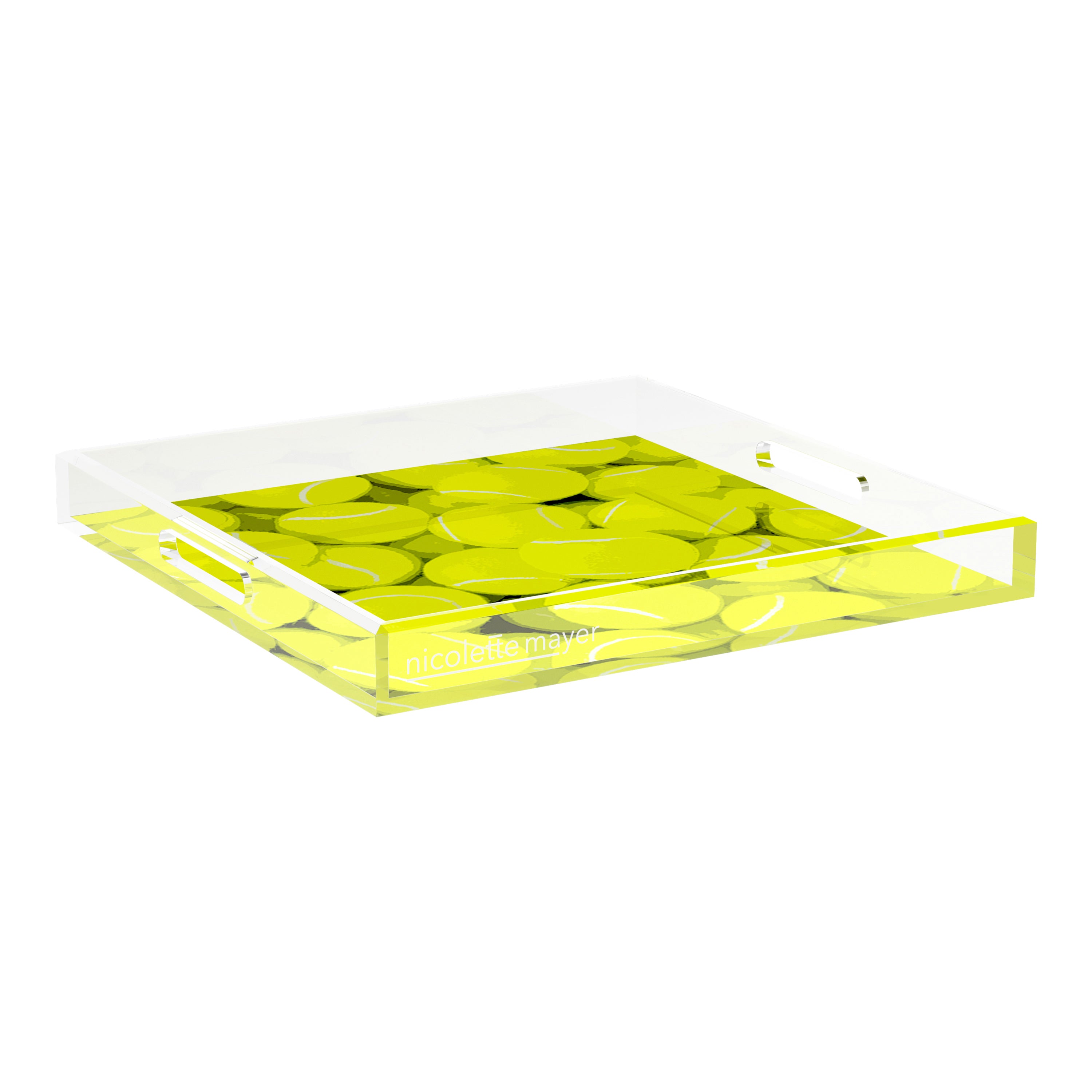 Tennis Neon Balls 18X18 Acrylic Tray - nicolettemayer.com