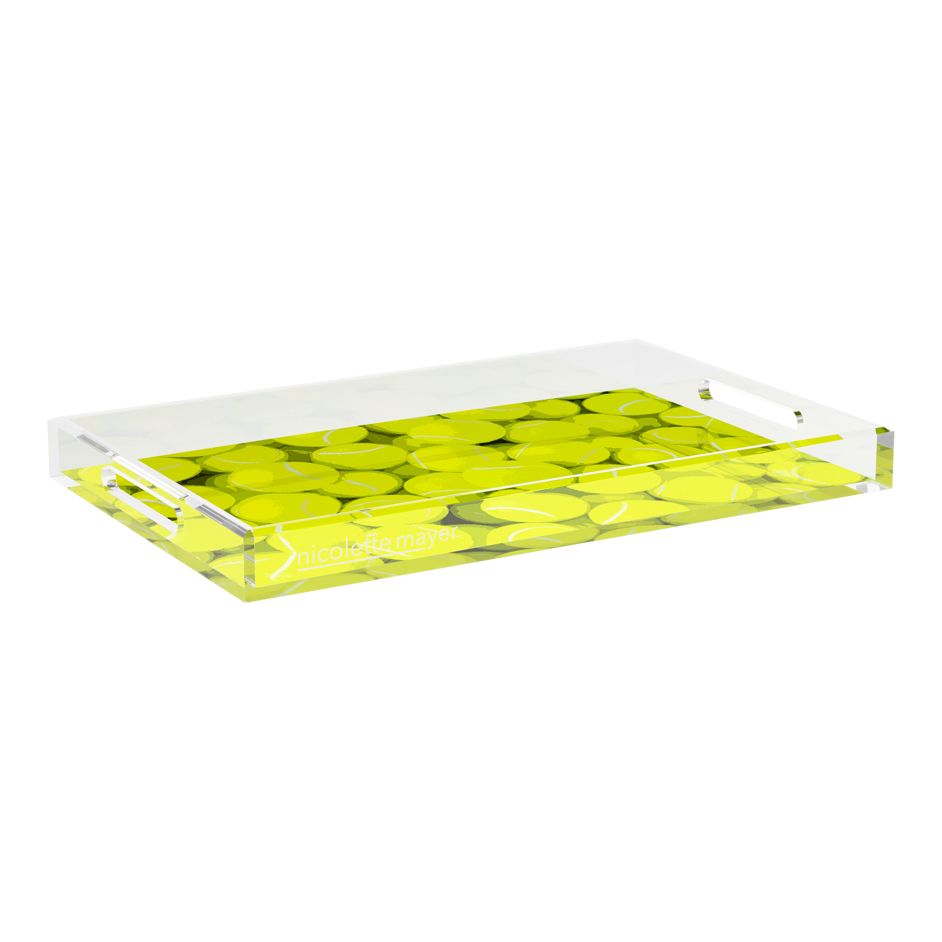 Tennis Neon Balls 22.5x14.5 Acrylic Tray - nicolettemayer.com