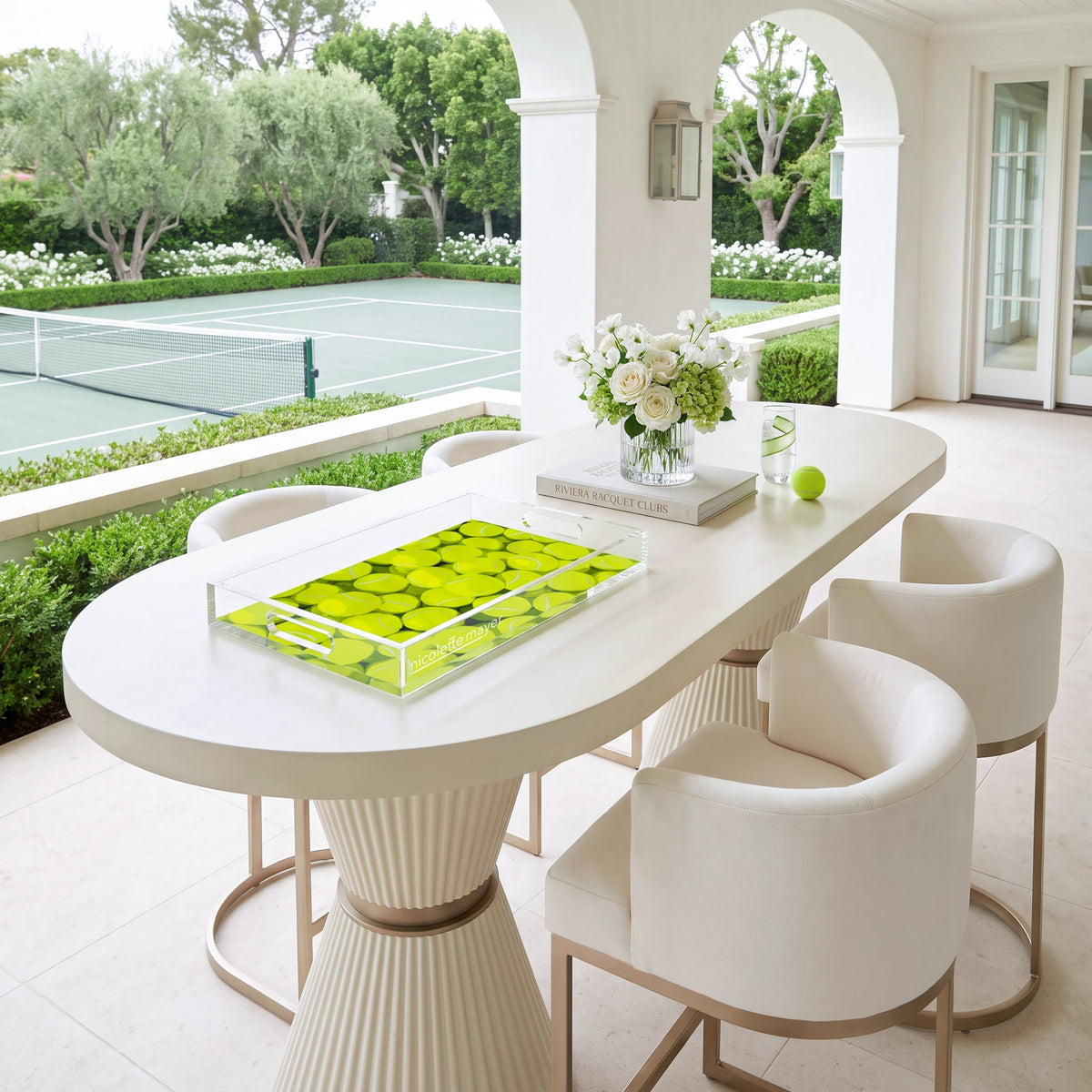 Tennis Neon Balls Acrylic Decorative Tray, 12.5 x 7.75 in. by Nicolette Mayer