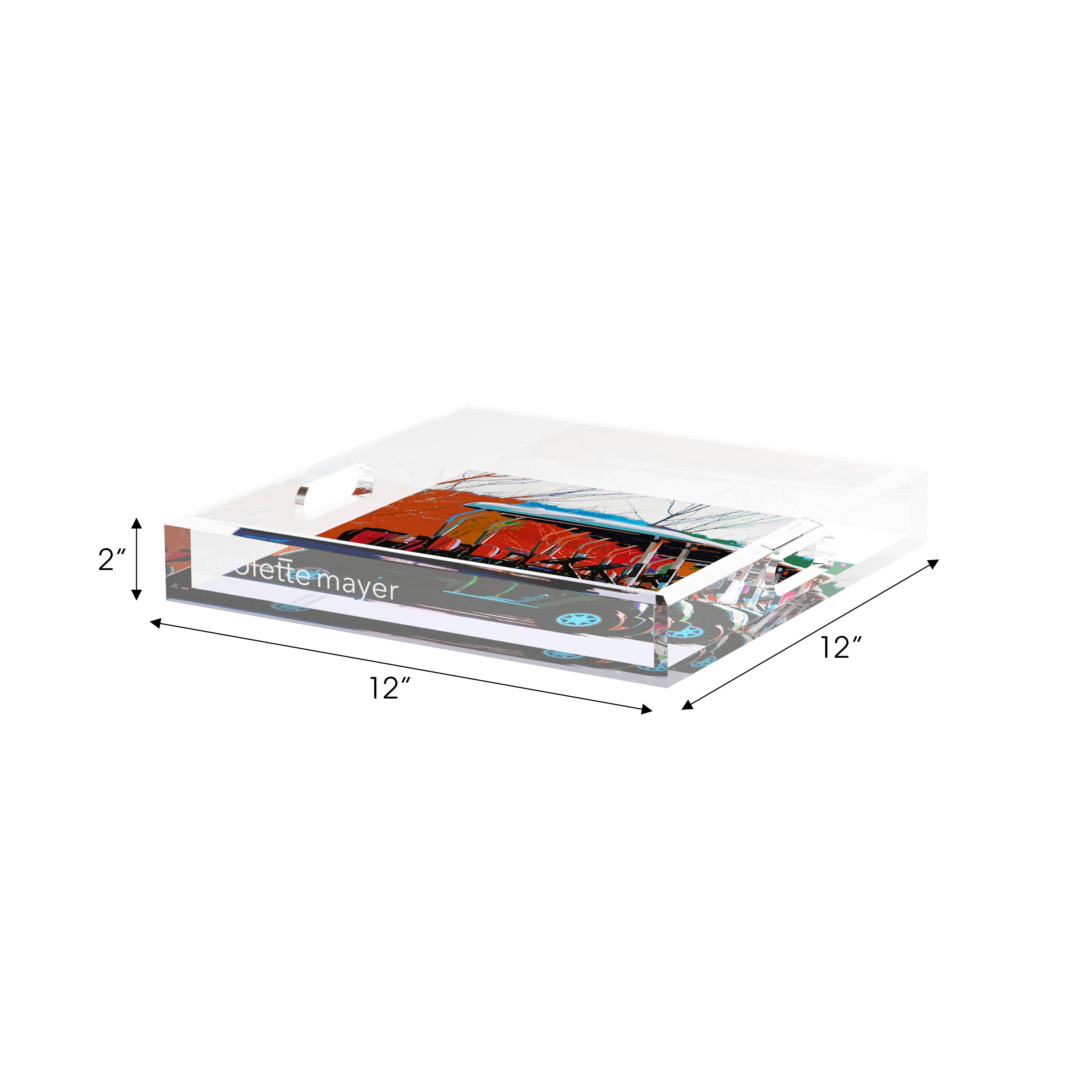 Golf Nine Iron Fall Set of 3 Acrylic Tray - nicolettemayer.com