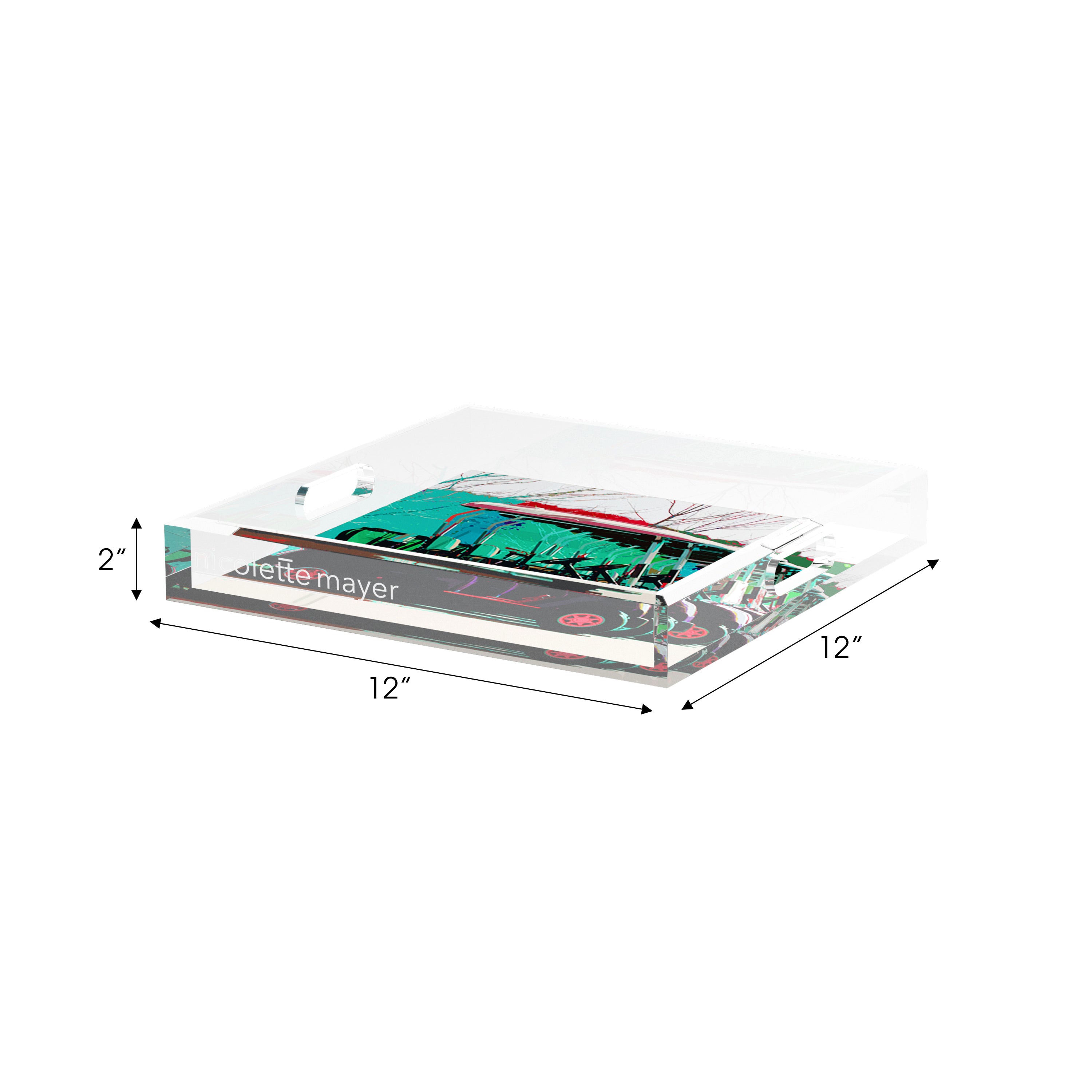 Golf Nine Iron green Set of 3 Acrylic Tray - nicolettemayer.com