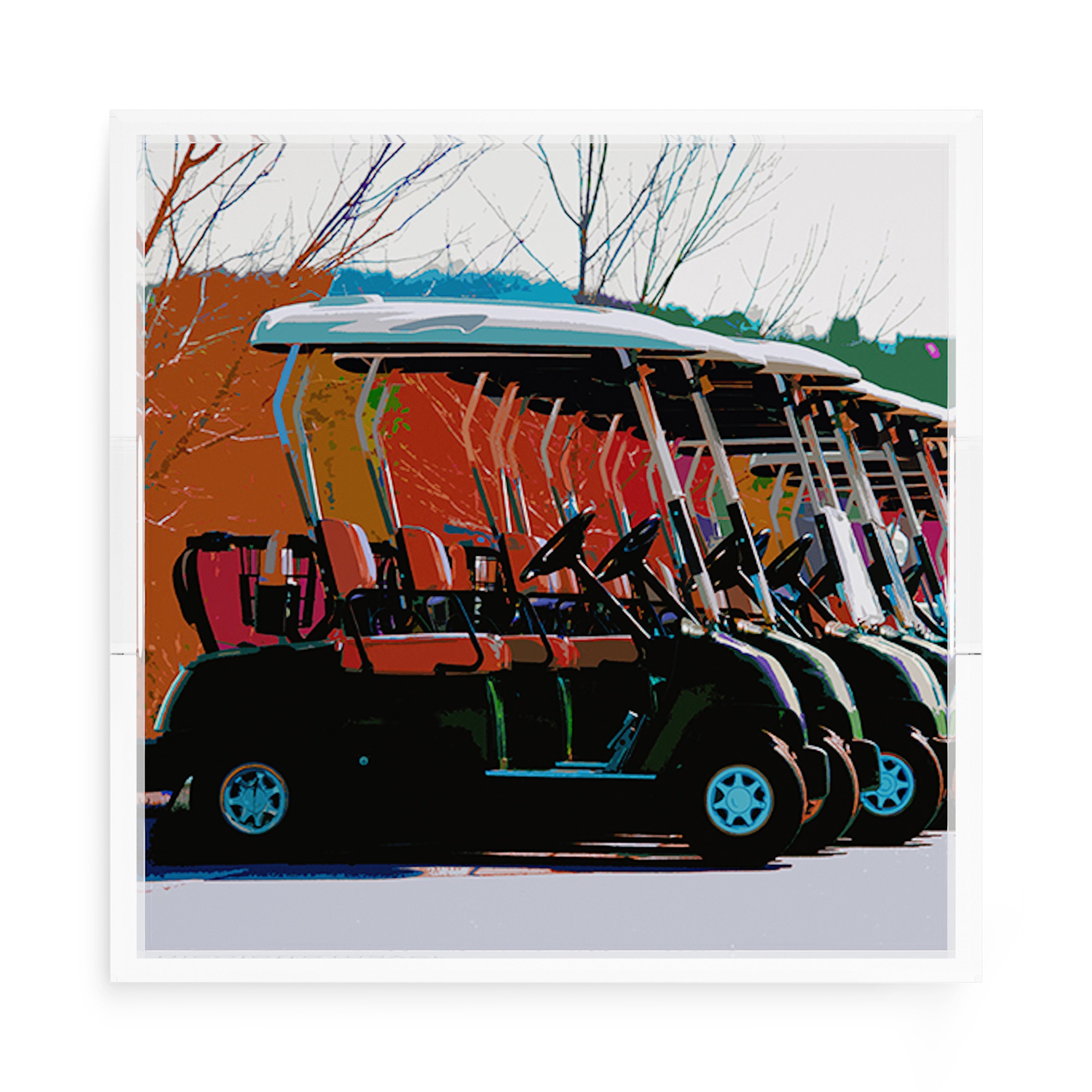 Golf Nine Iron Fall 15X15 Acrylic Tray - nicolettemayer.com