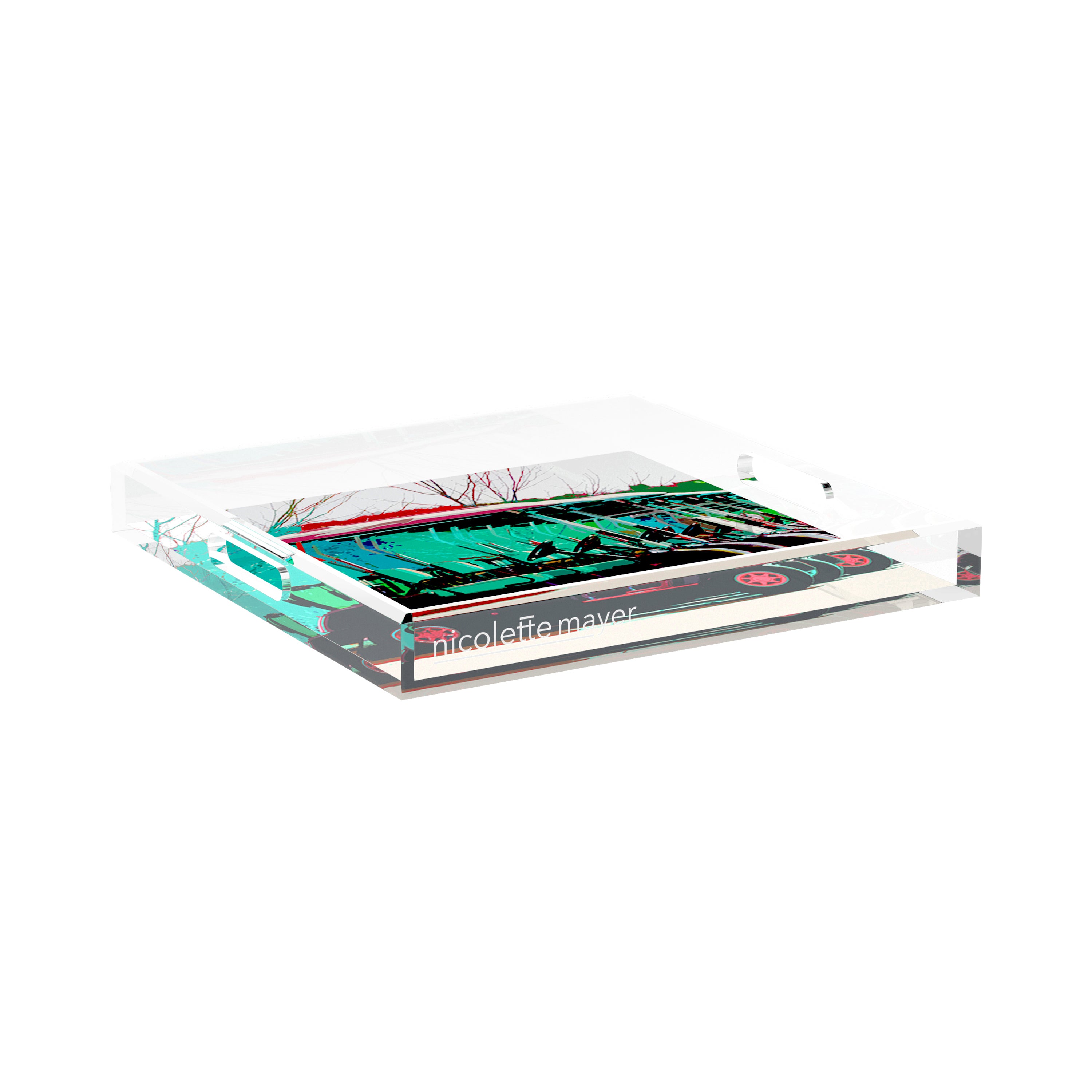 Golf Nine Iron green 15X15 Acrylic Tray - nicolettemayer.com