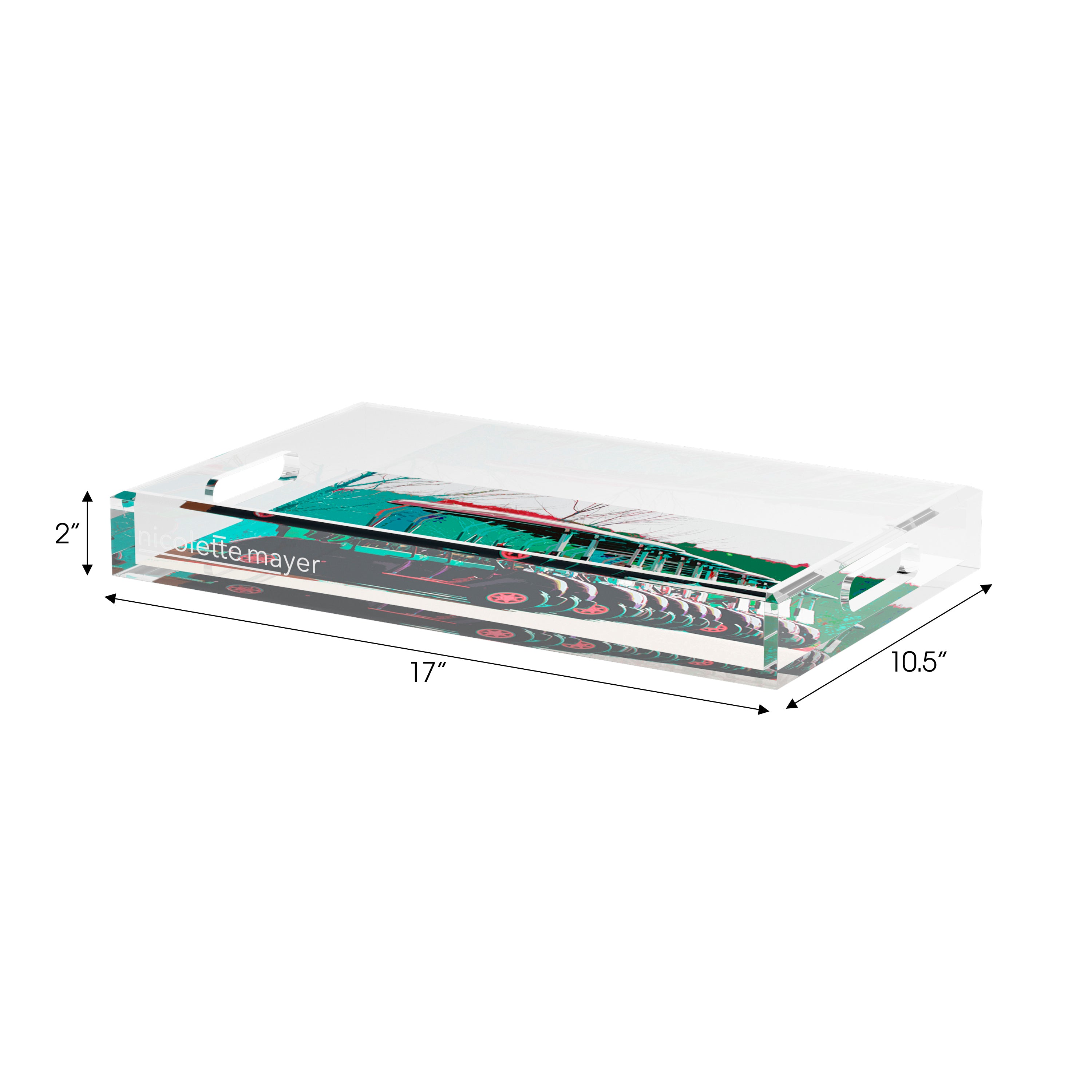 Golf Nine Iron Green Set of 3 Acrylic Tray - nicolettemayer.com