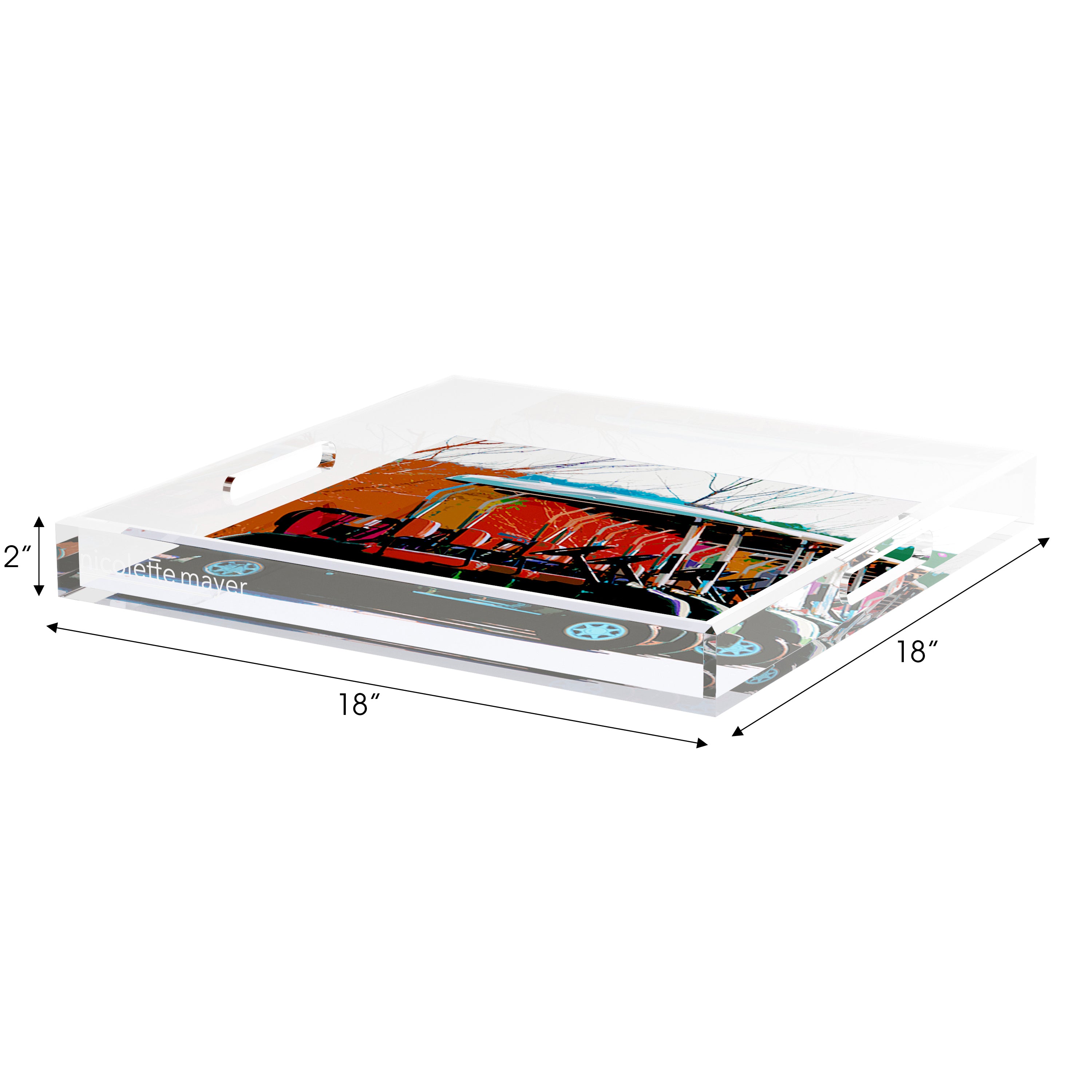 Golf Nine Iron Fall Set of 3 Acrylic Tray - nicolettemayer.com