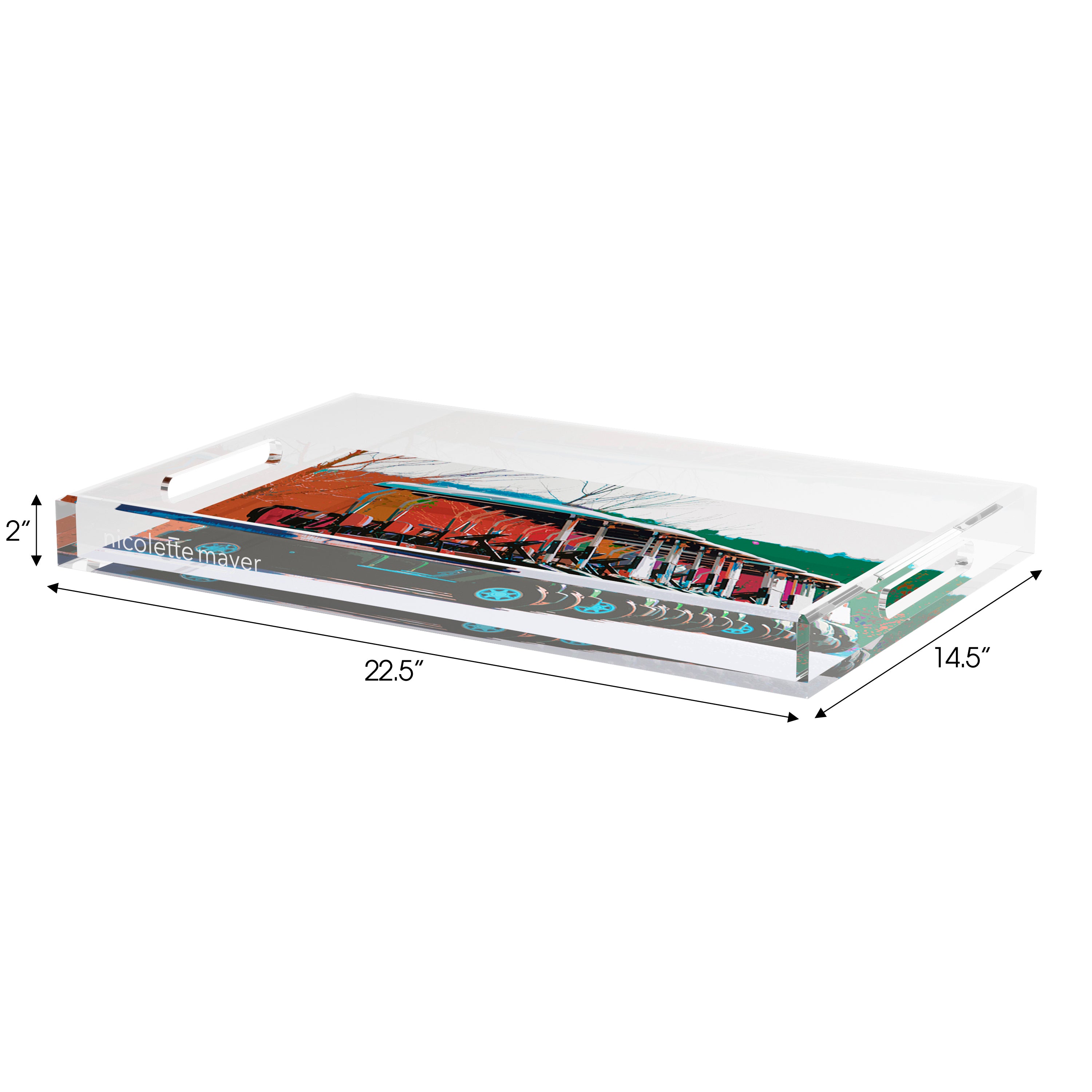Golf Nine Iron Fall Set of 3 Acrylic Tray - nicolettemayer.com