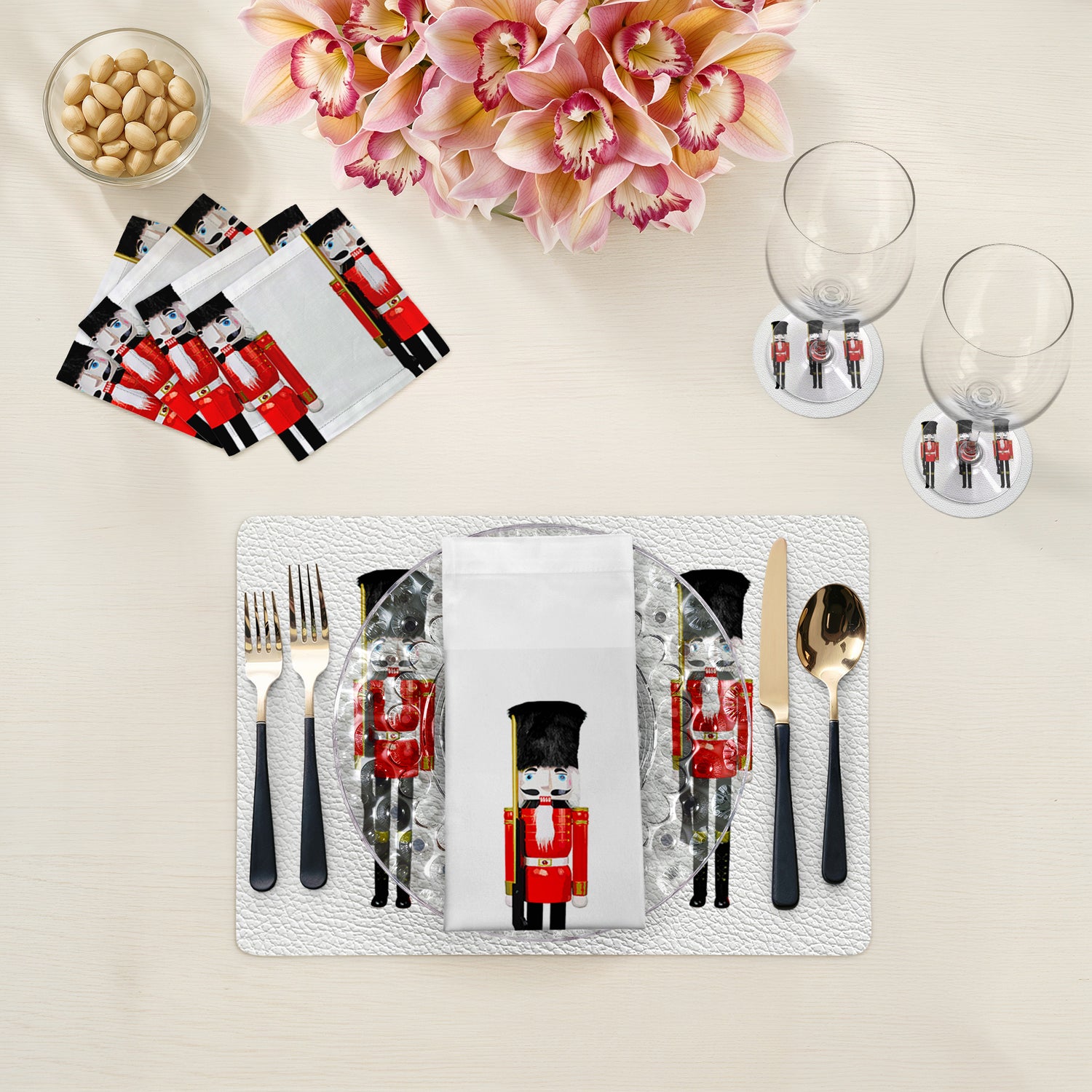 Nutcracker Vegan Leather Rectangle Pebble Placemat