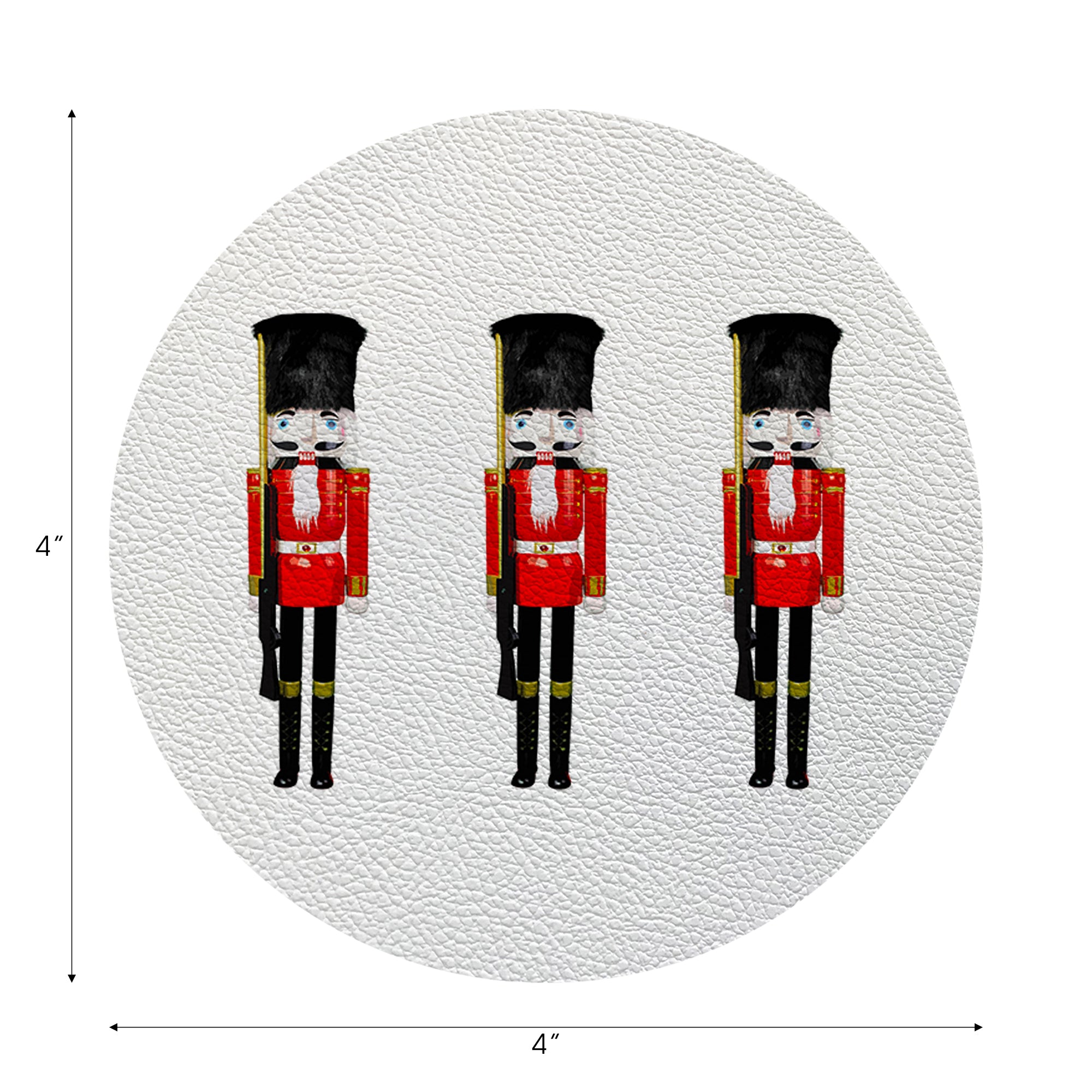 Nutcracker Vegan Leather Round Coasters