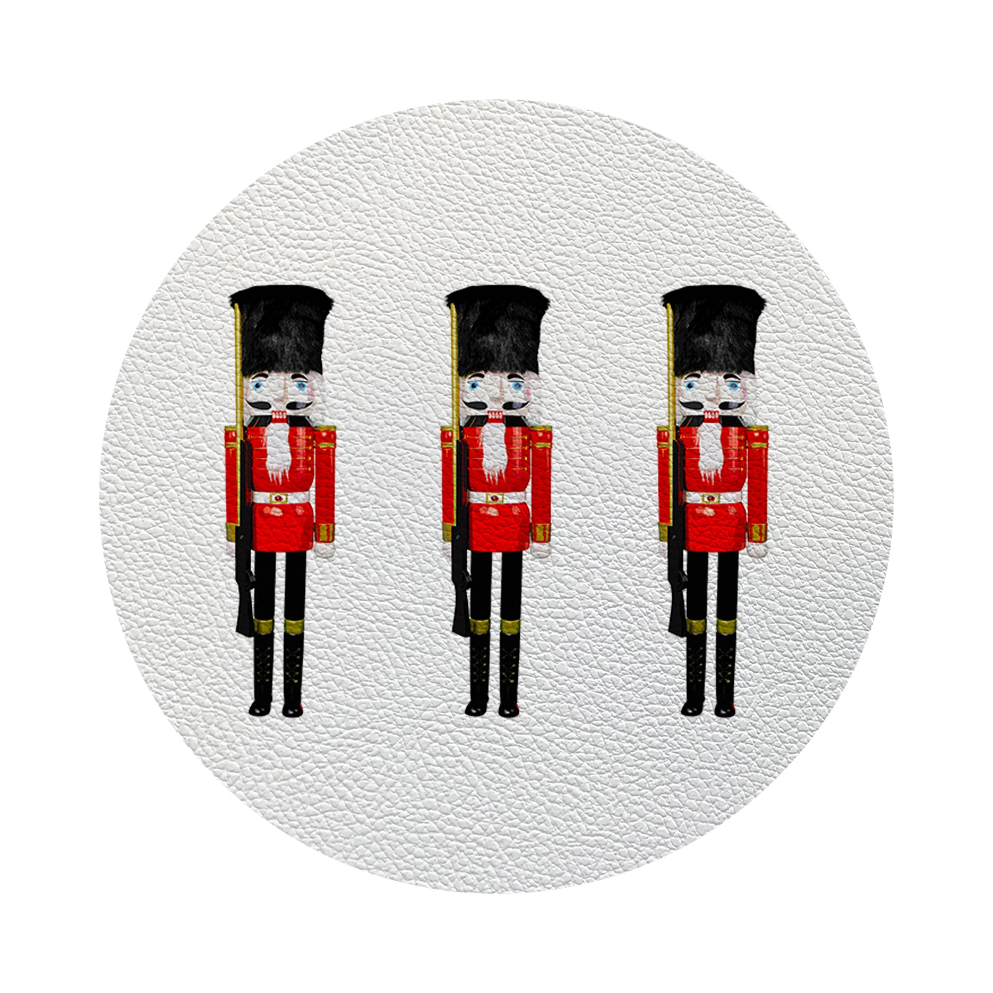 Nutcracker Vegan Leather Round Coasters
