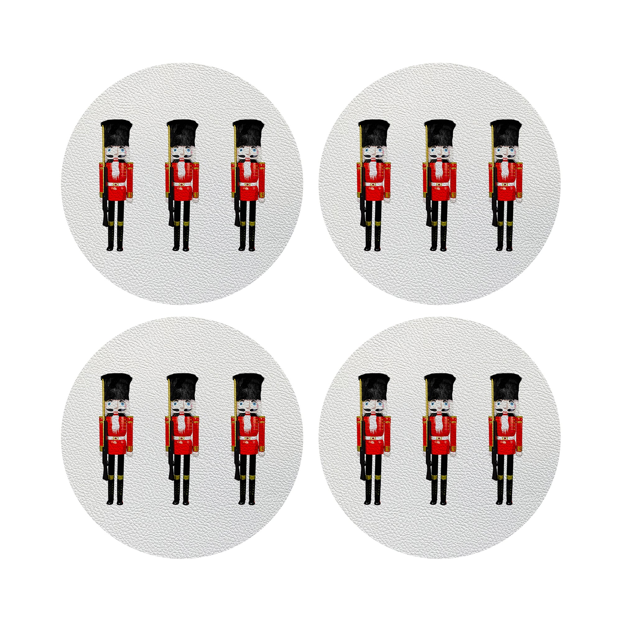 Nutcracker Vegan Leather Round Coasters