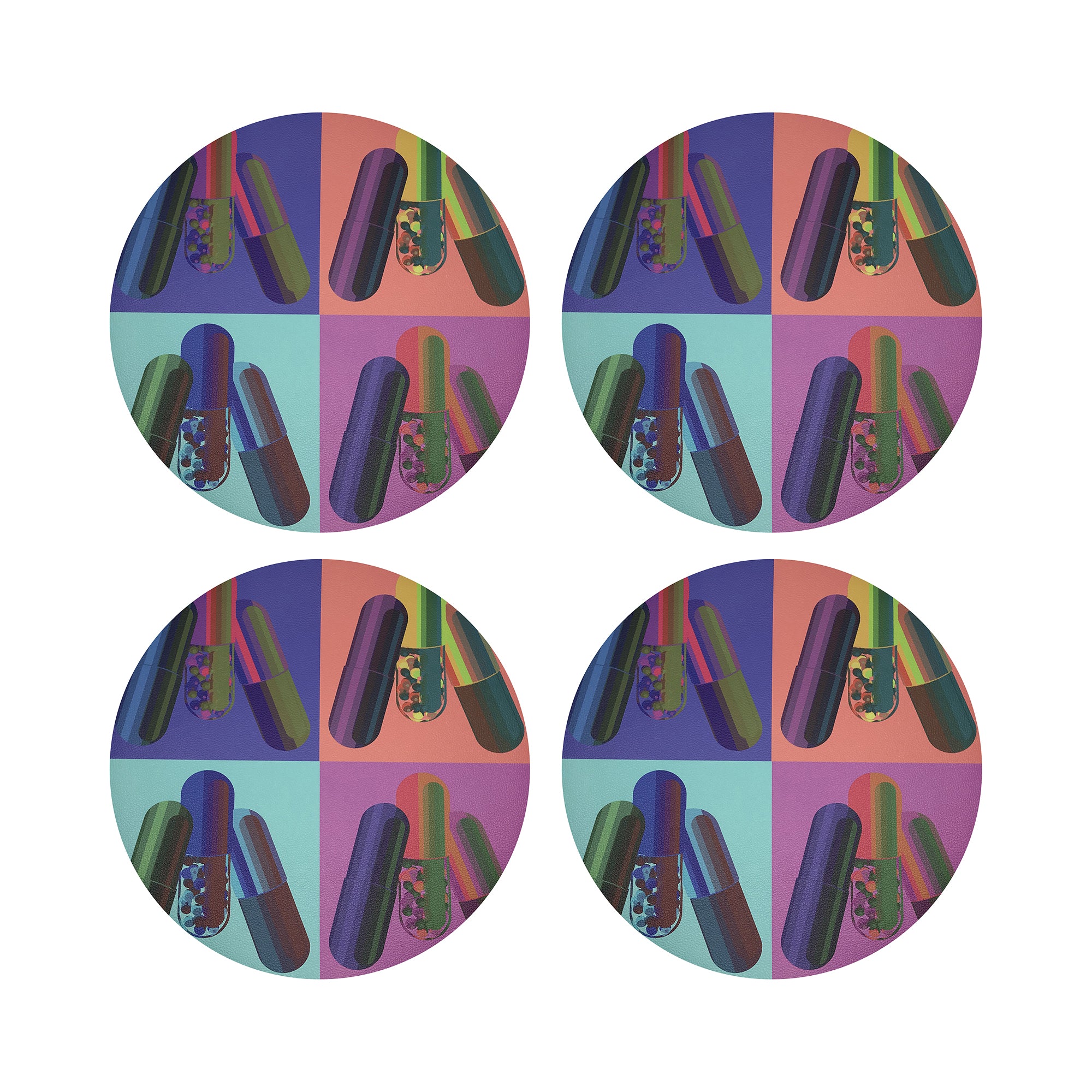 Ode to Hurst Neon 16" Round Pebble Placemats, Set of 4 - nicolettemayer.com