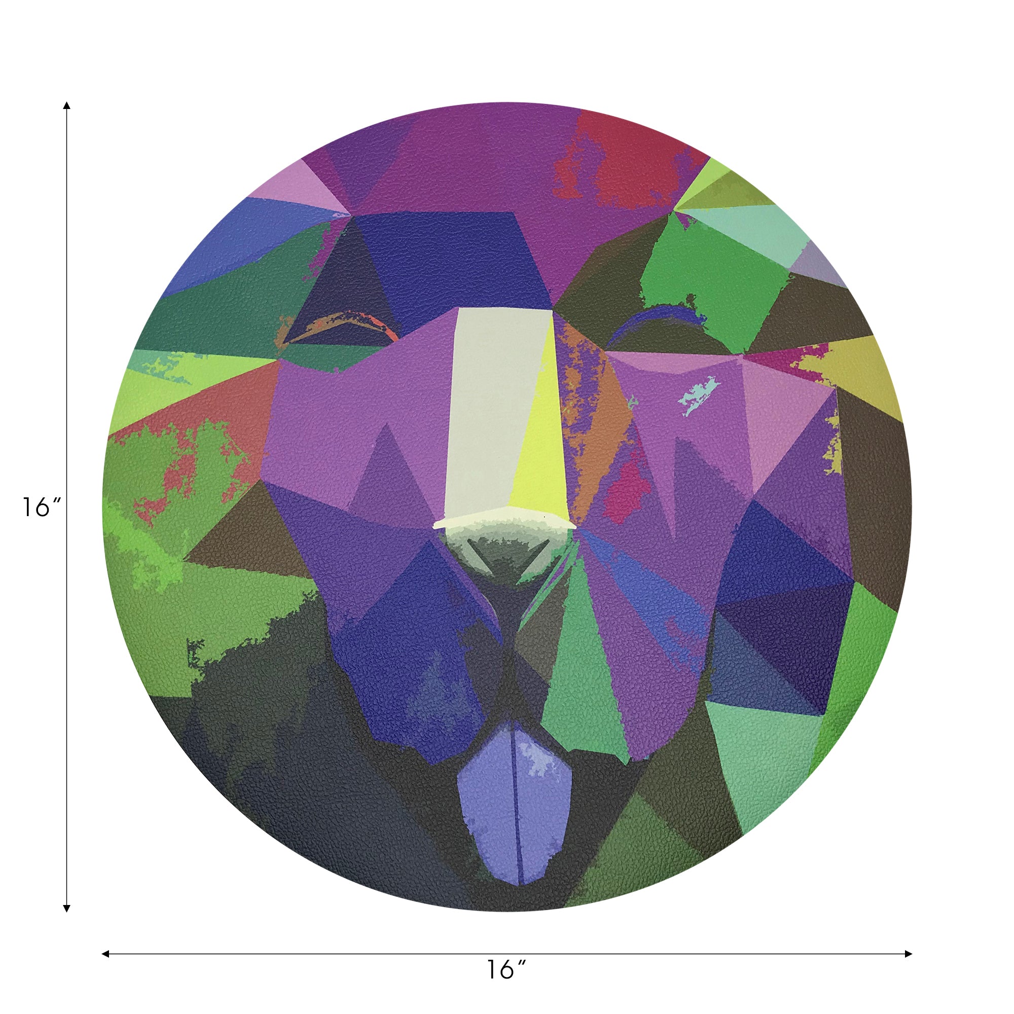Ode to Okuda Vegan Purple Rain Leather Round Pebble Placemat