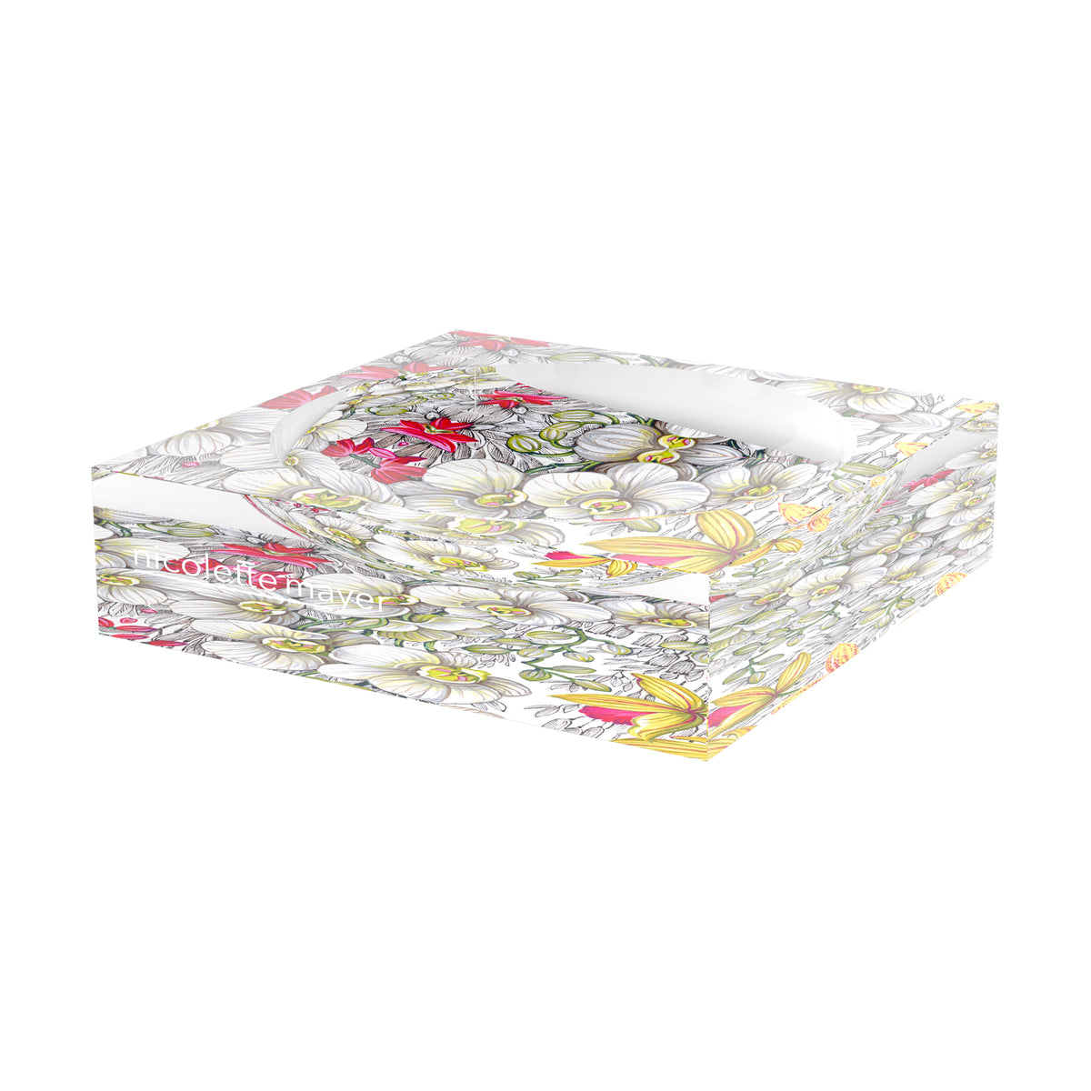 Orchid Phalaenopsis White Acrylic Candy Catchall Dish