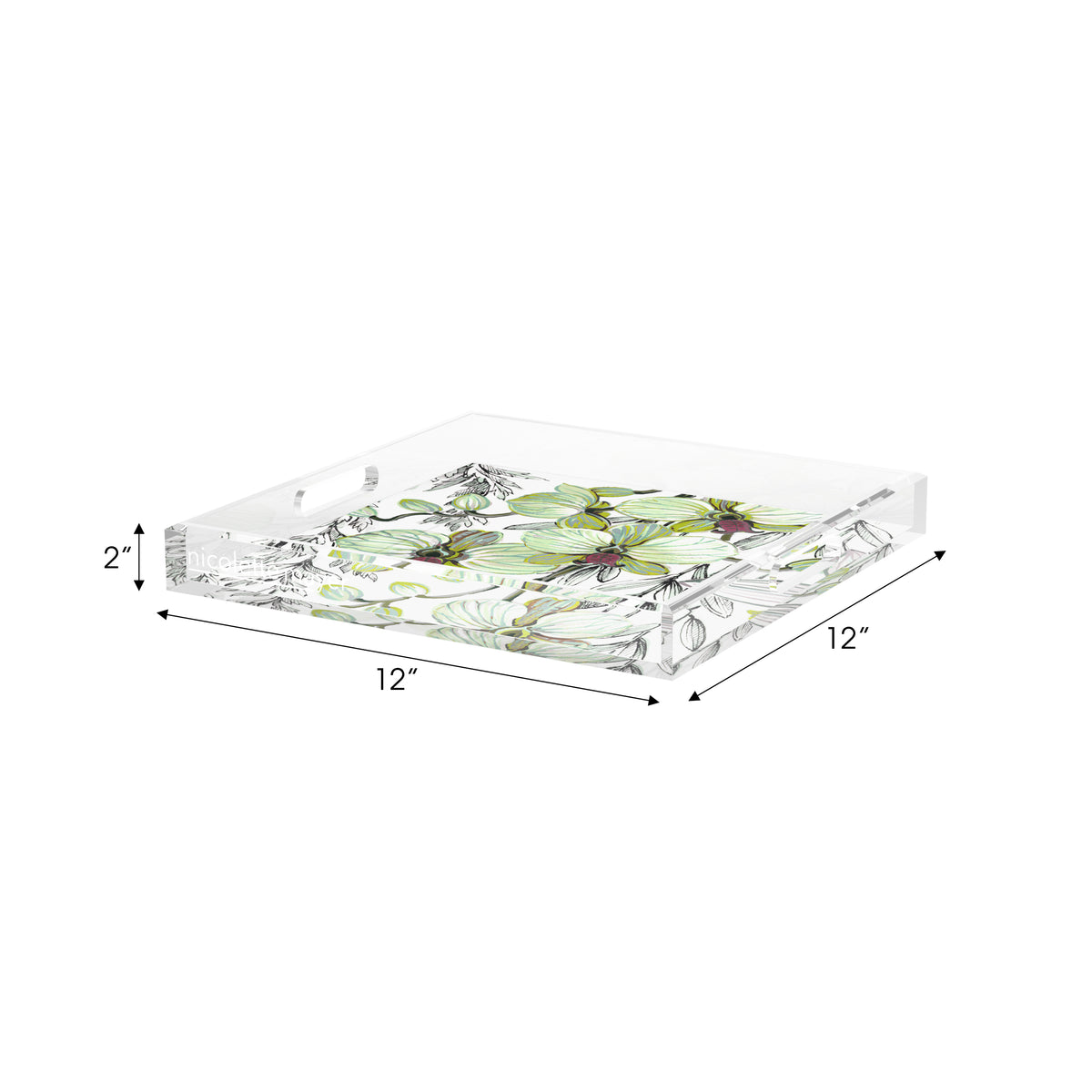 Orchid Vanda Barrett Acrylic Decorative Tray, 12 x 12 in. by Nicolette Mayer