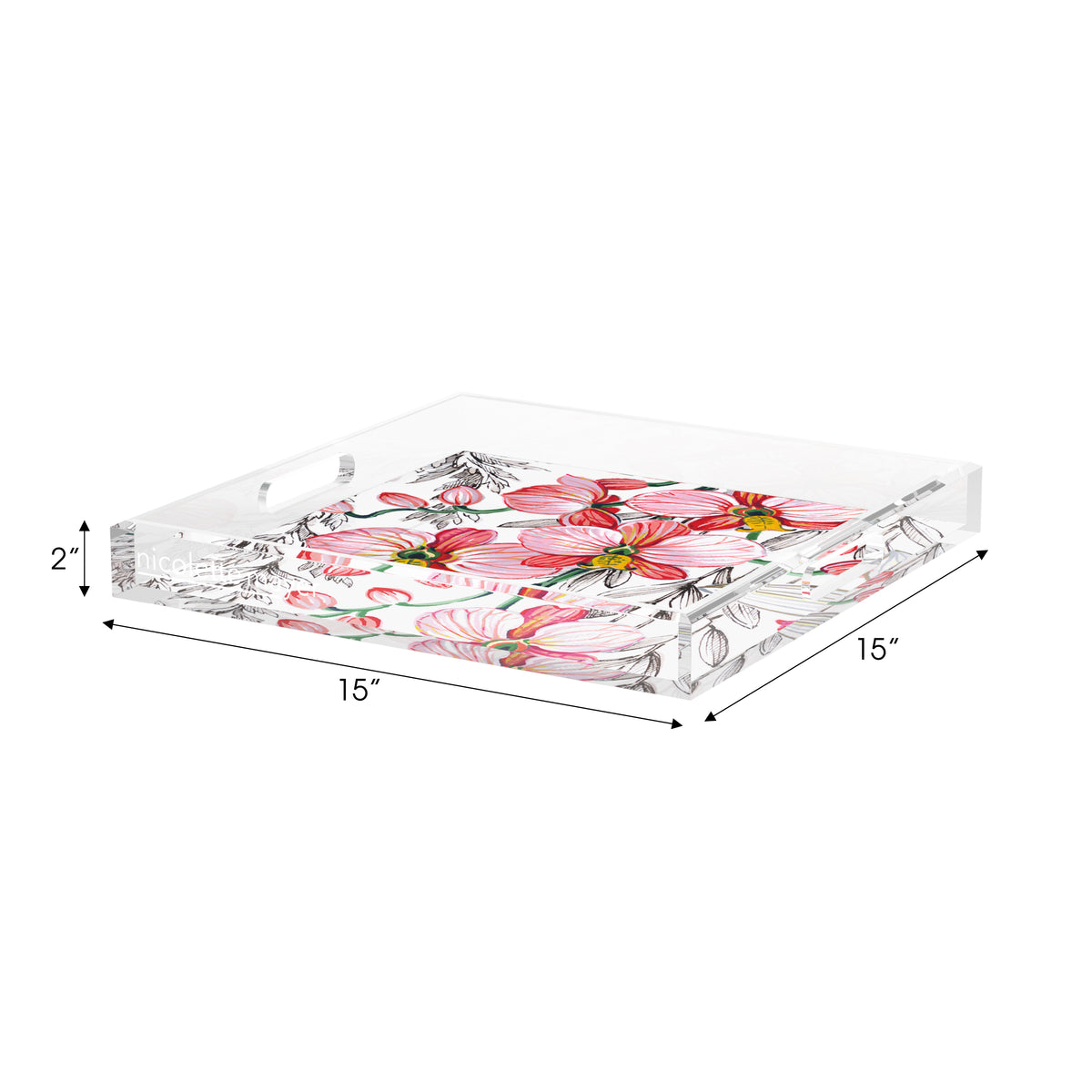 Orchid Vanda Majik Acrylic Decorative Tray, 15 x 15 in. by Nicolette Mayer