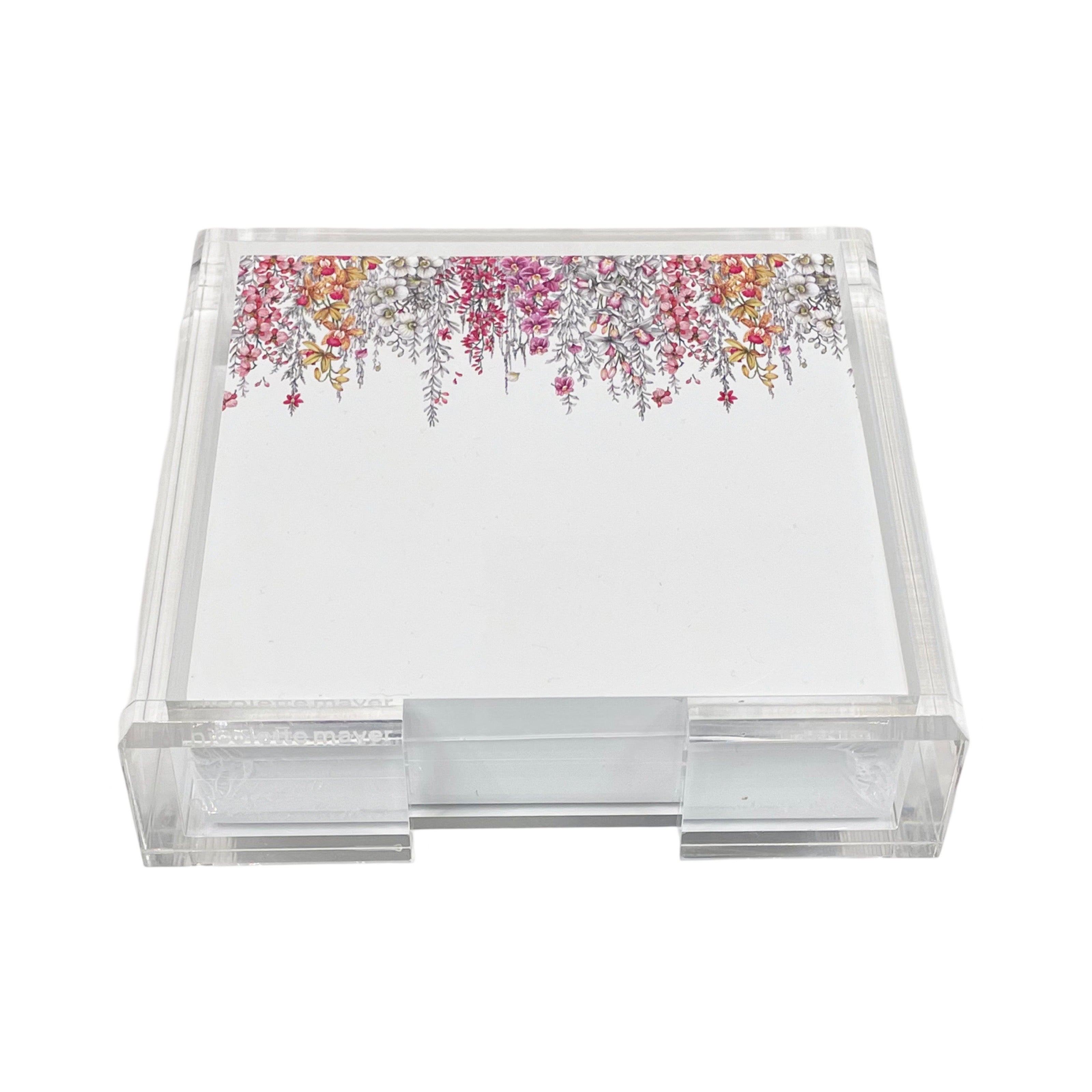 Orchid Garden Original Note Cards With Acrylic Holder