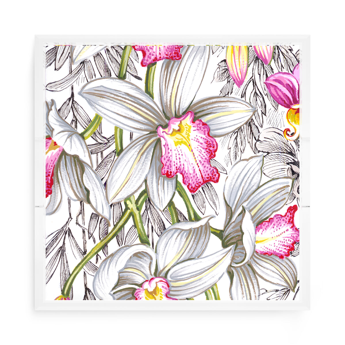 Orchid Cymbidium Pink Acrylic Decorative Tray, 15 x 15 in. by Nicolette Mayer
