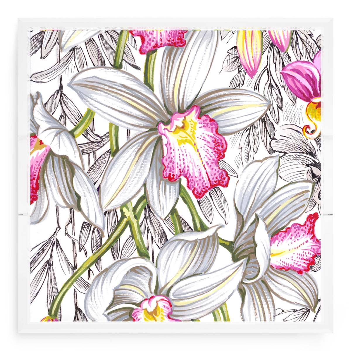Orchid Cymbidium Pink Acrylic Decorative Tray, 18 x 18 in. by Nicolette Mayer