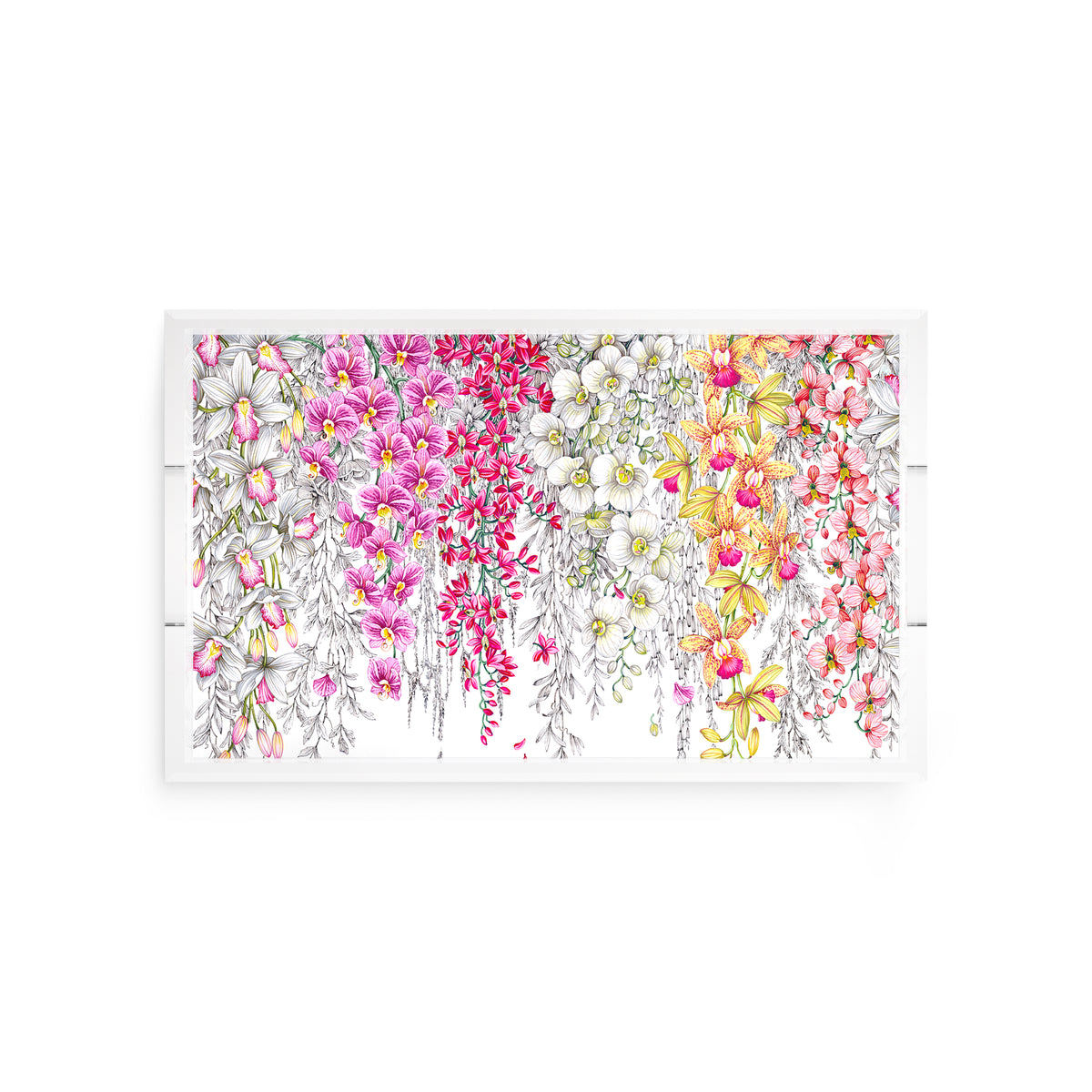 Orchid Garden Original Acrylic Decorative Tray, 12.5 x 7.75 in. by Nicolette Mayer