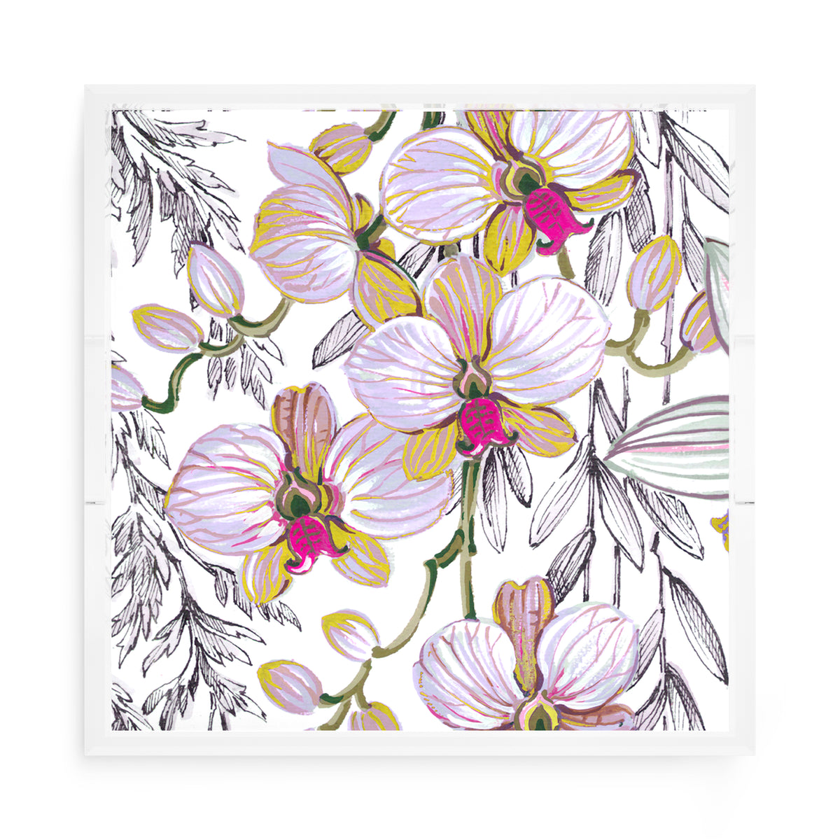 Orchid Vanda Alba Acrylic Decorative Tray, 15 x 15 in. by Nicolette Mayer