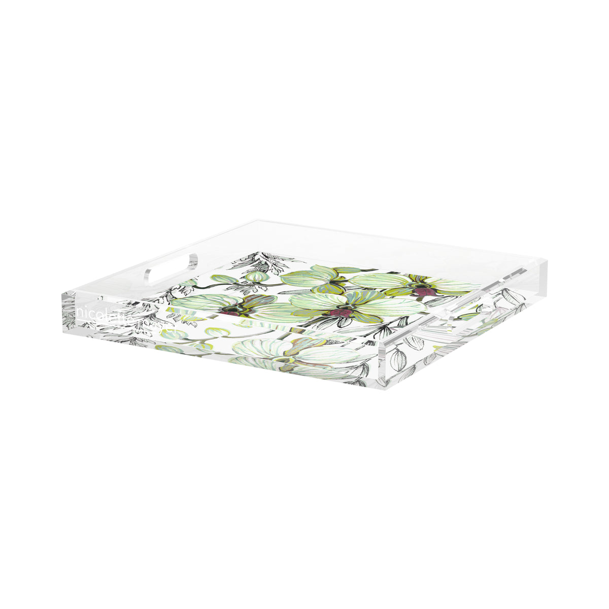 Orchid Vanda Barrett Acrylic Decorative Tray, 15 x 15 in. by Nicolette Mayer