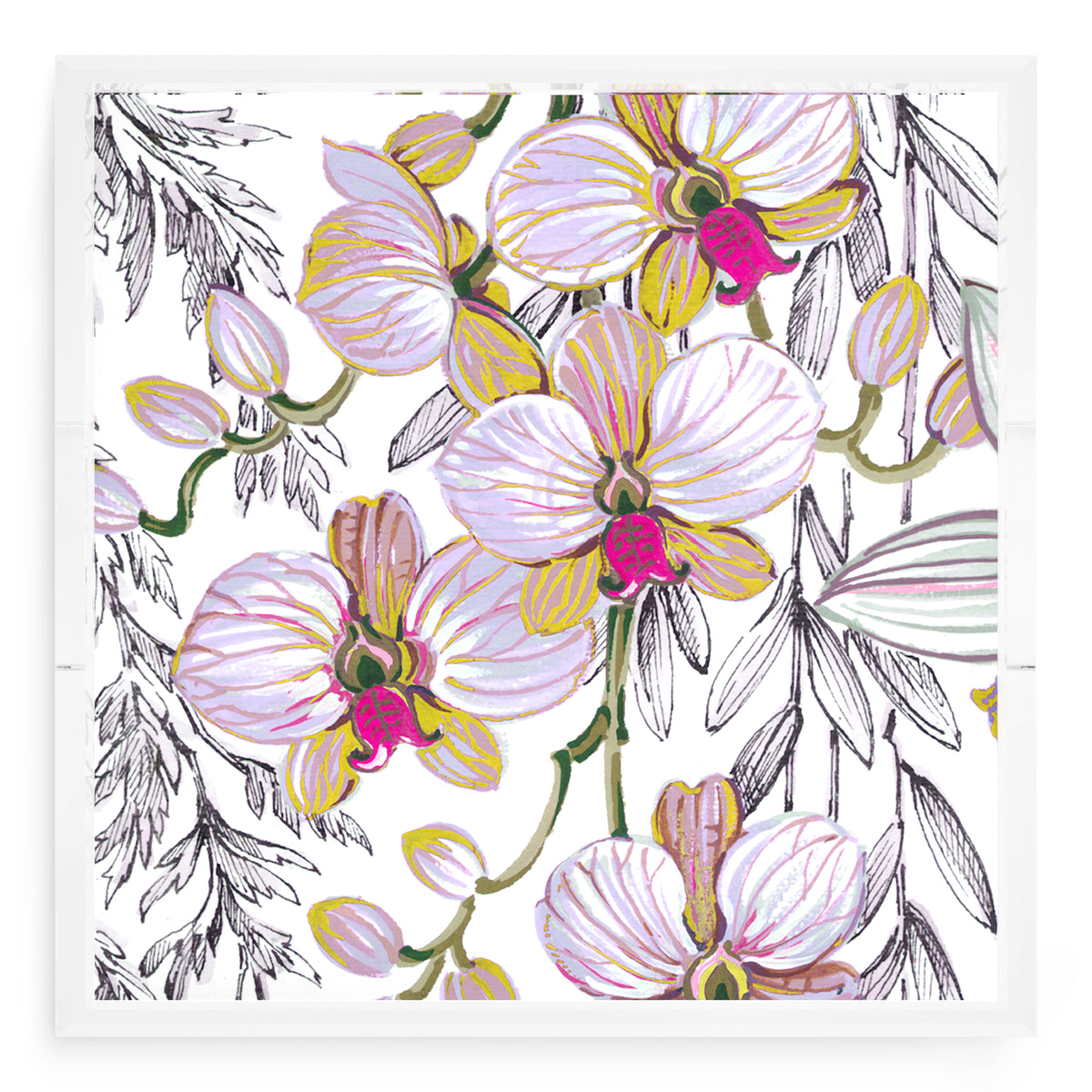 Orchid Vanda Alba Acrylic Decorative Tray, 18 x 18 in. by Nicolette Mayer
