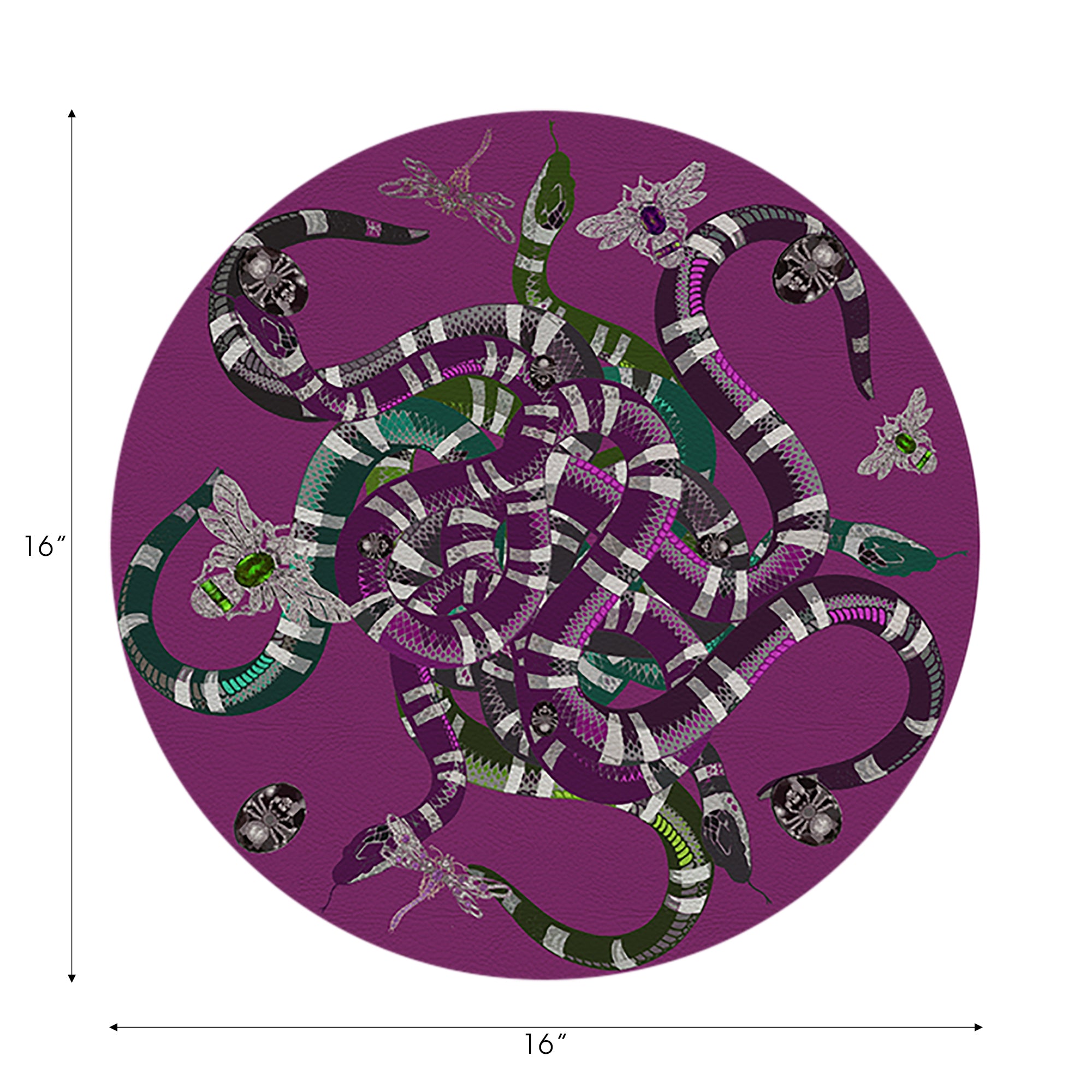 Ouroboros Purple 16" Round Pebble Placemats, Set of 4 - nicolettemayer.com