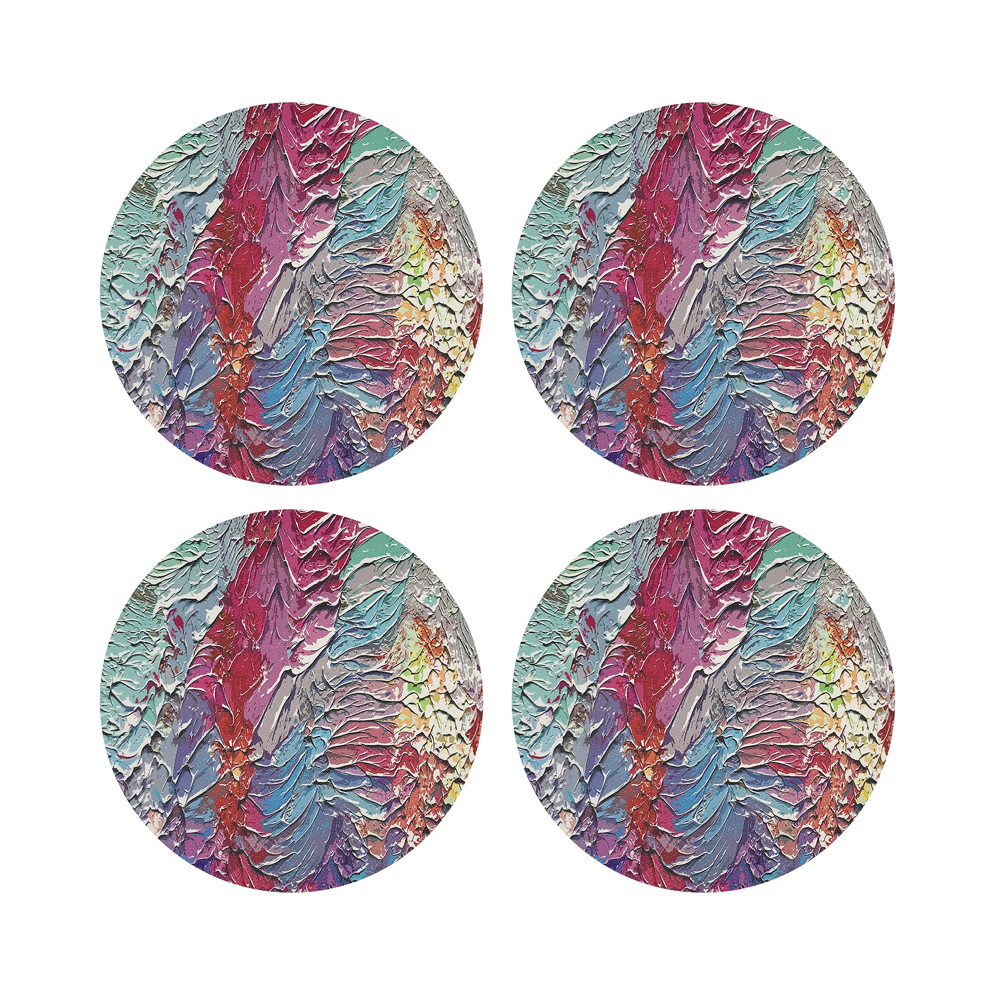 Paint Brights Vegan Leather Round Coasters