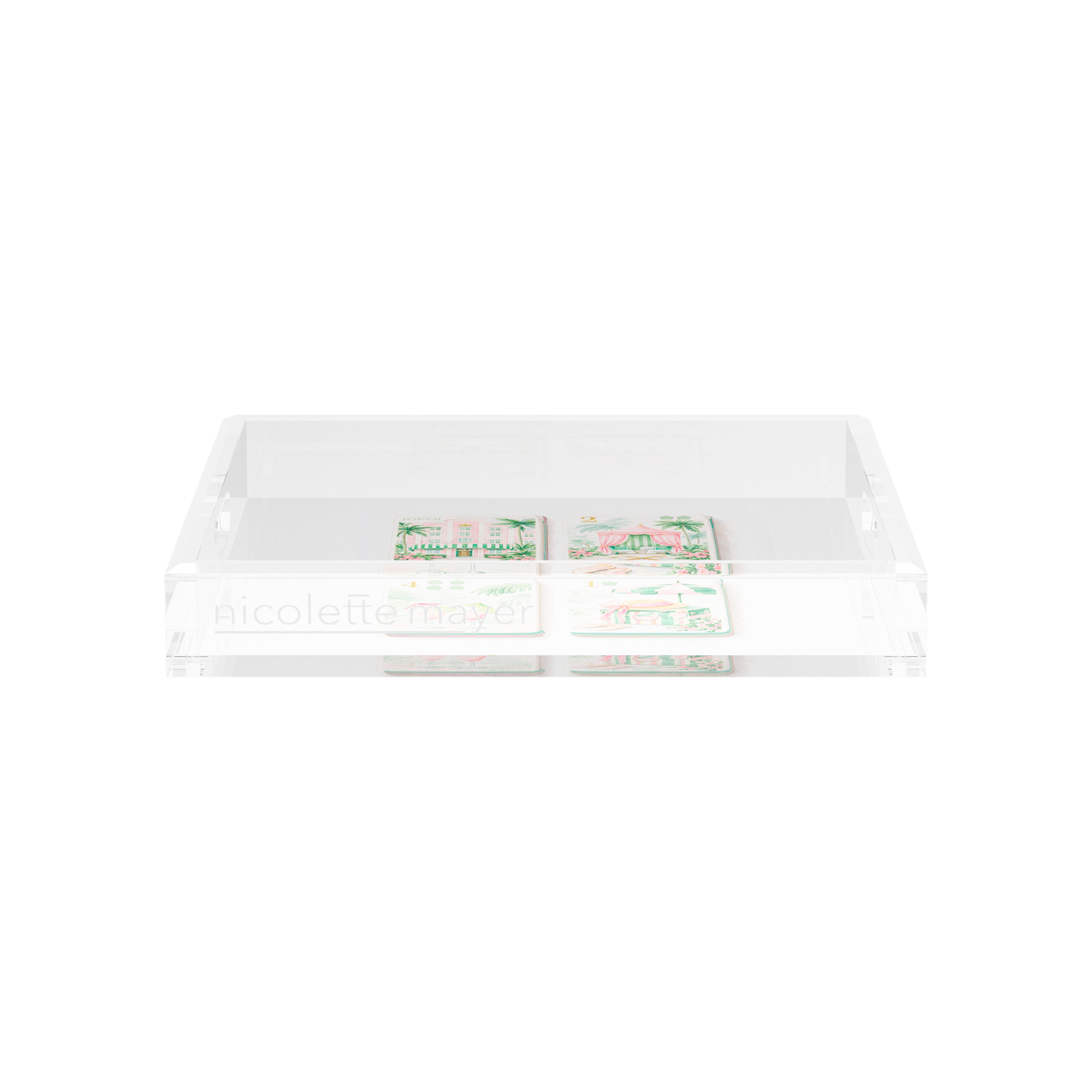 Palm Beach Theme Mahj 12X12 Acrylic Tray - nicolettemayer.com