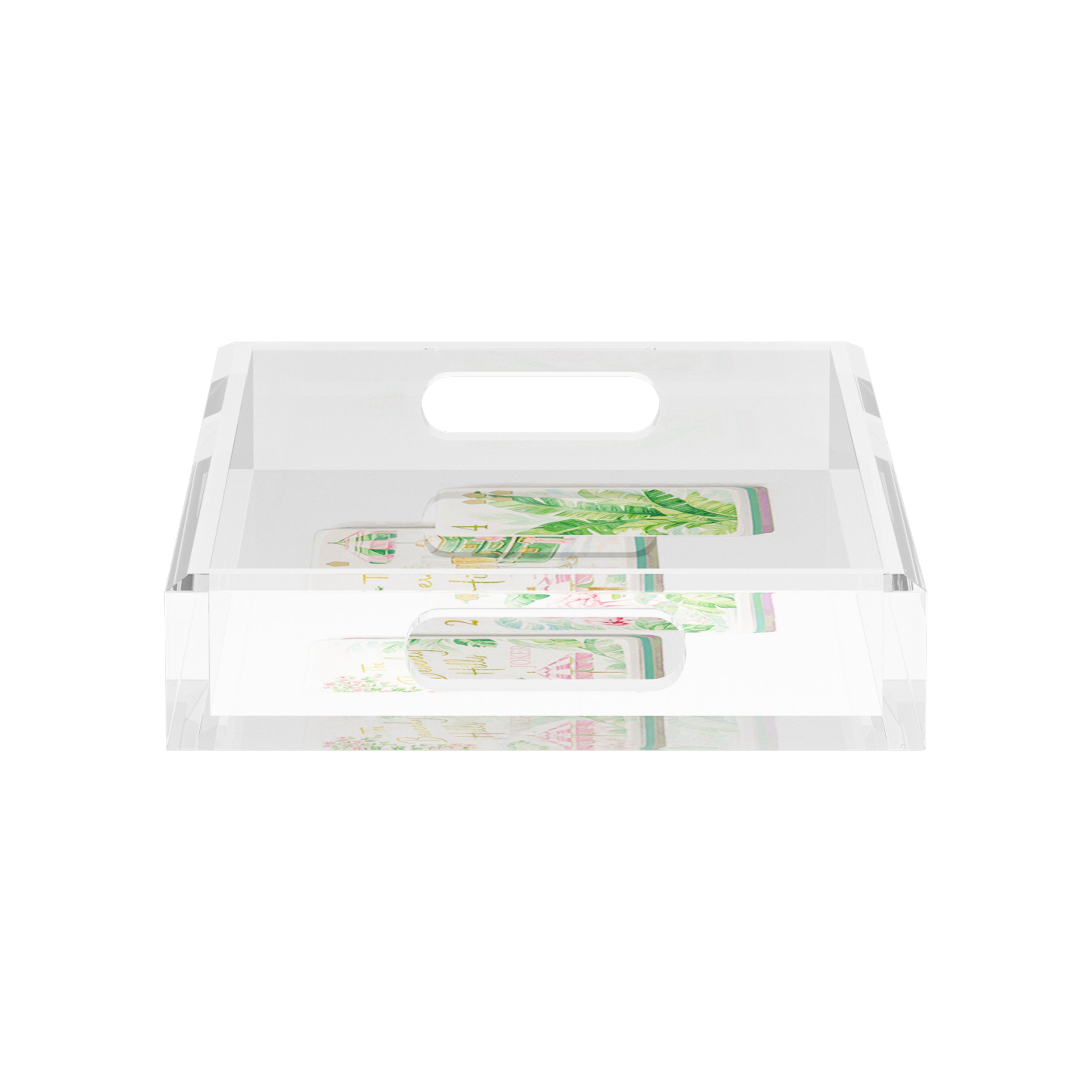Palm Beach Theme Mahj 12.5x7.75 Acrylic Tray - nicolettemayer.com