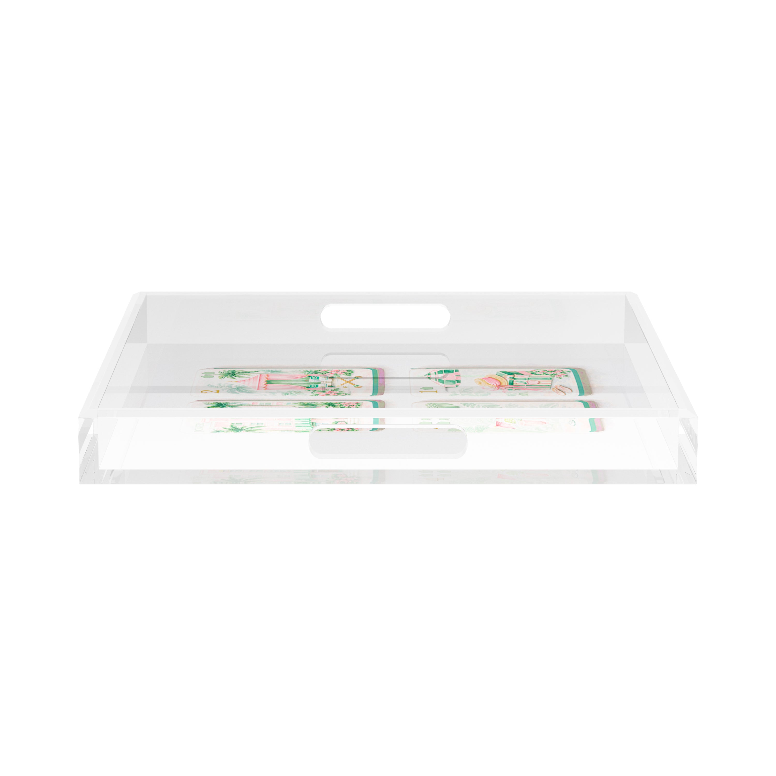 Palm Beach Theme Mahj 15X15 Acrylic Tray - nicolettemayer.com