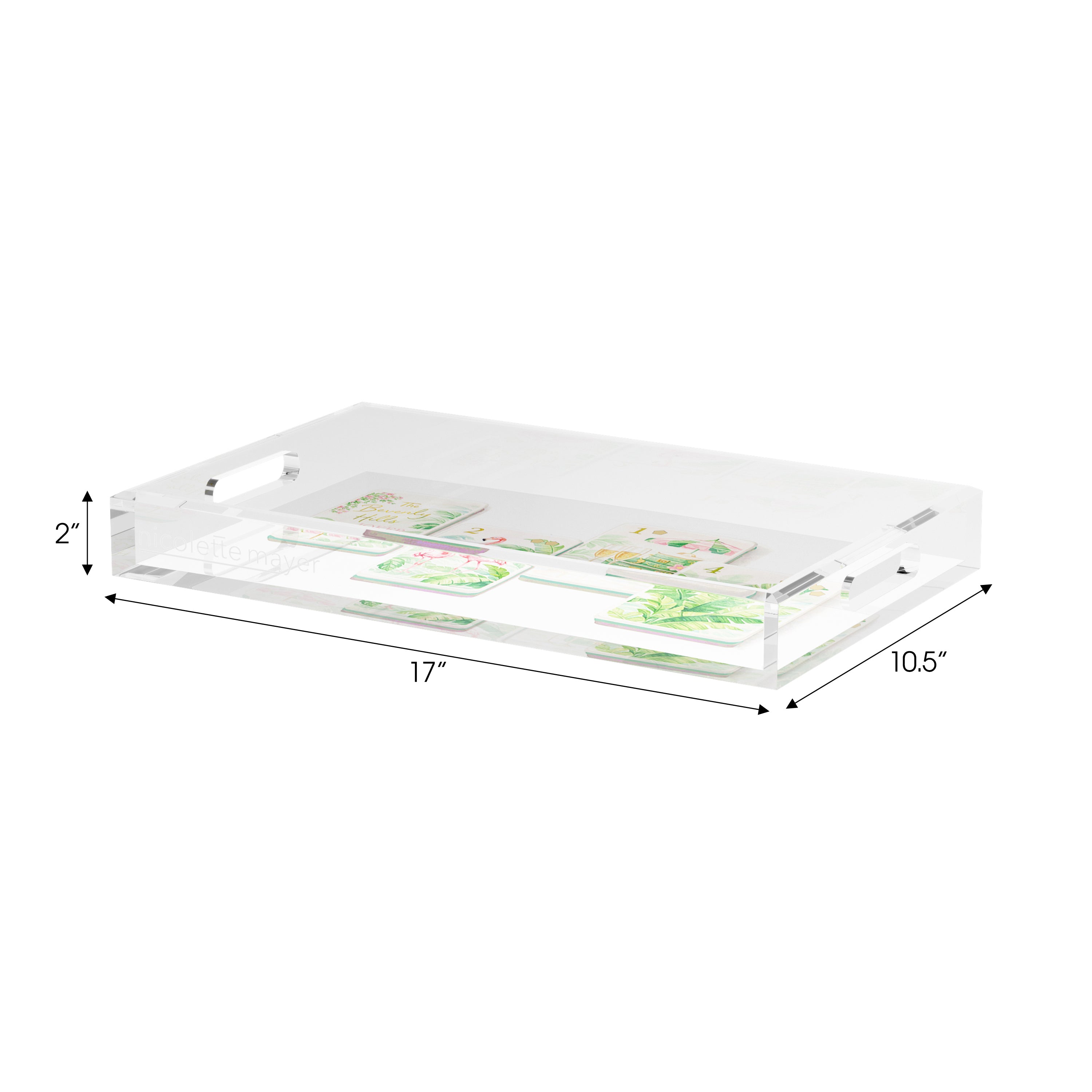 Palm Beach Theme Mahj Set of 3 Acrylic Tray - nicolettemayer.com