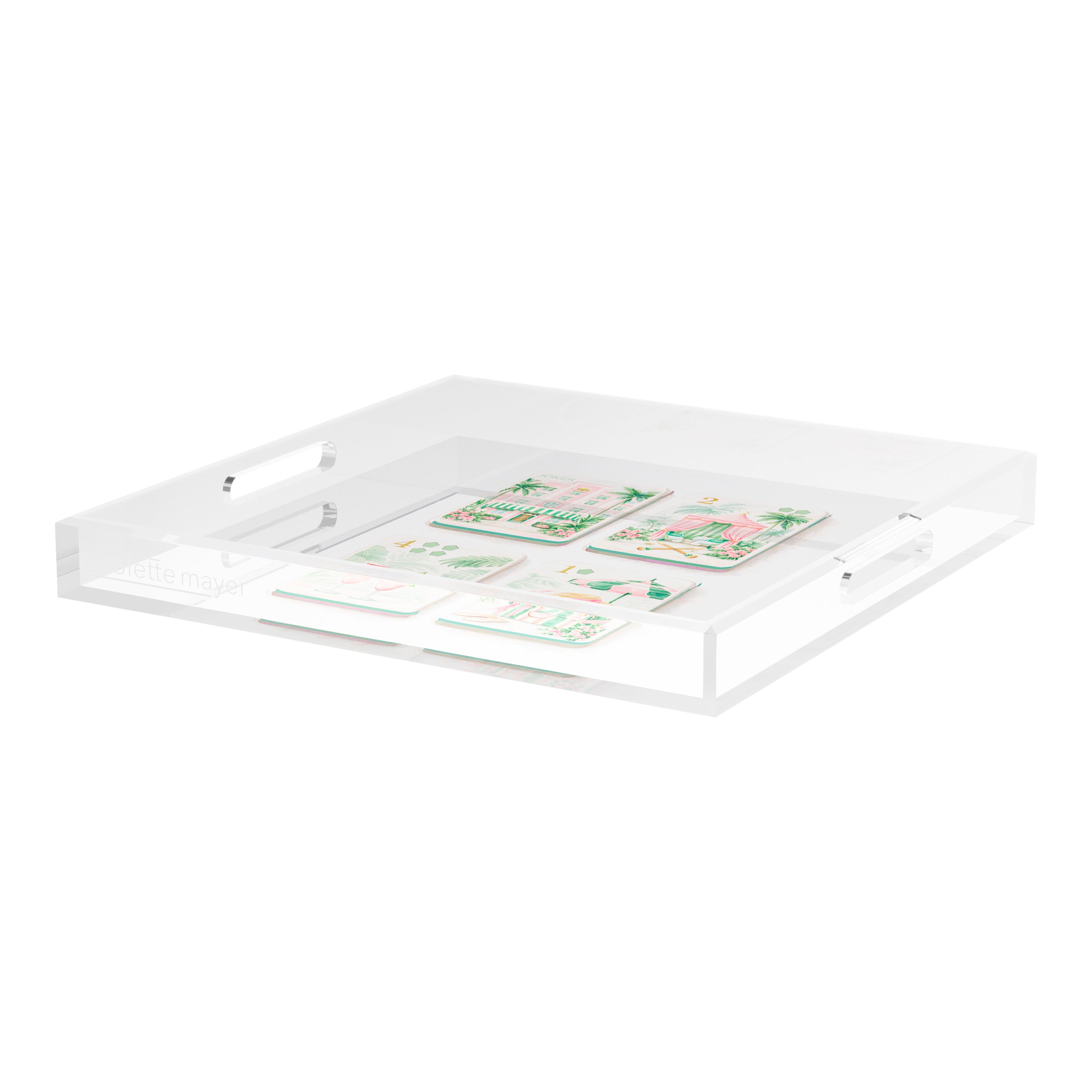 Palm Beach Theme Mahj 18X18 Acrylic Tray - nicolettemayer.com