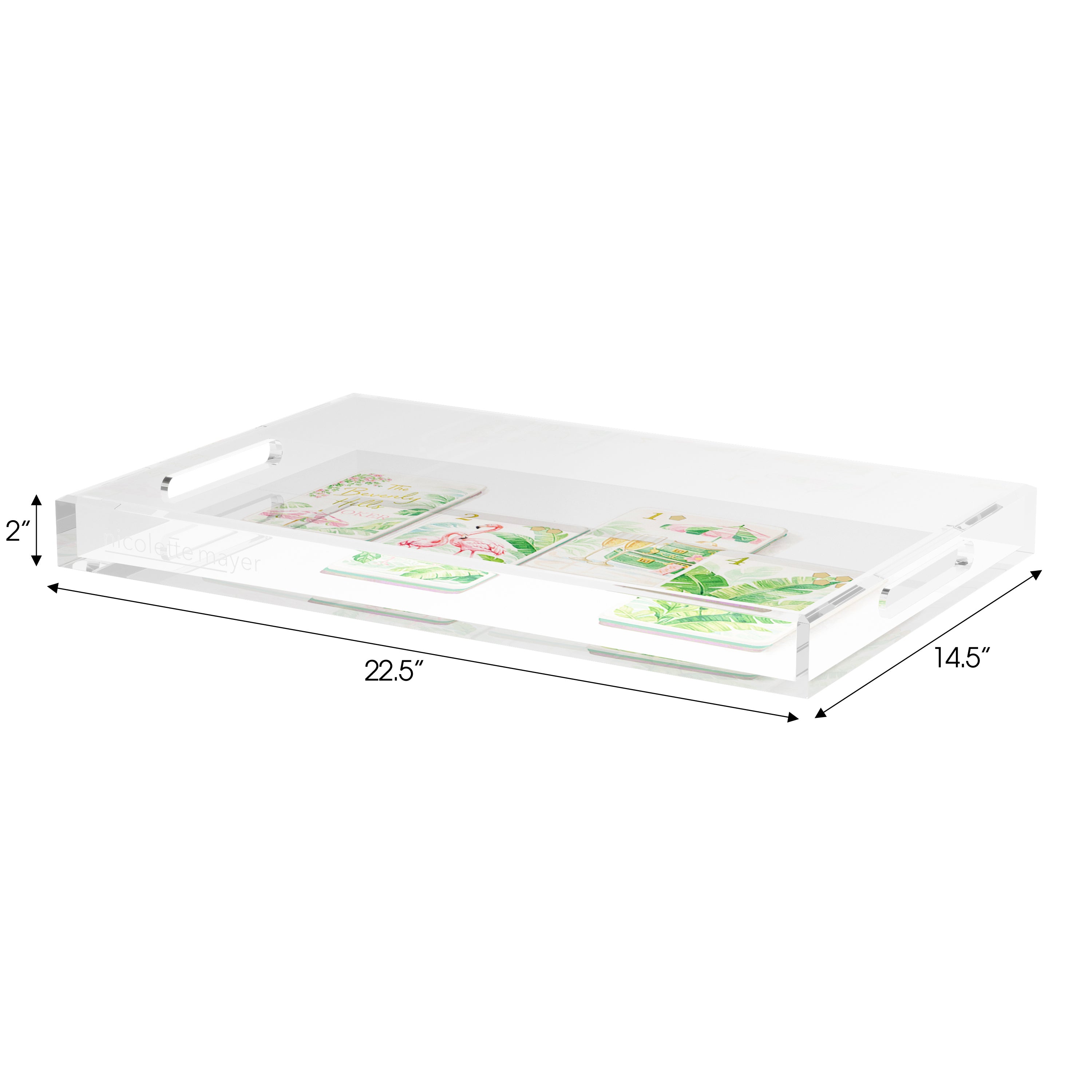 Palm Beach Theme Mahj Set of 3 Acrylic Tray - nicolettemayer.com