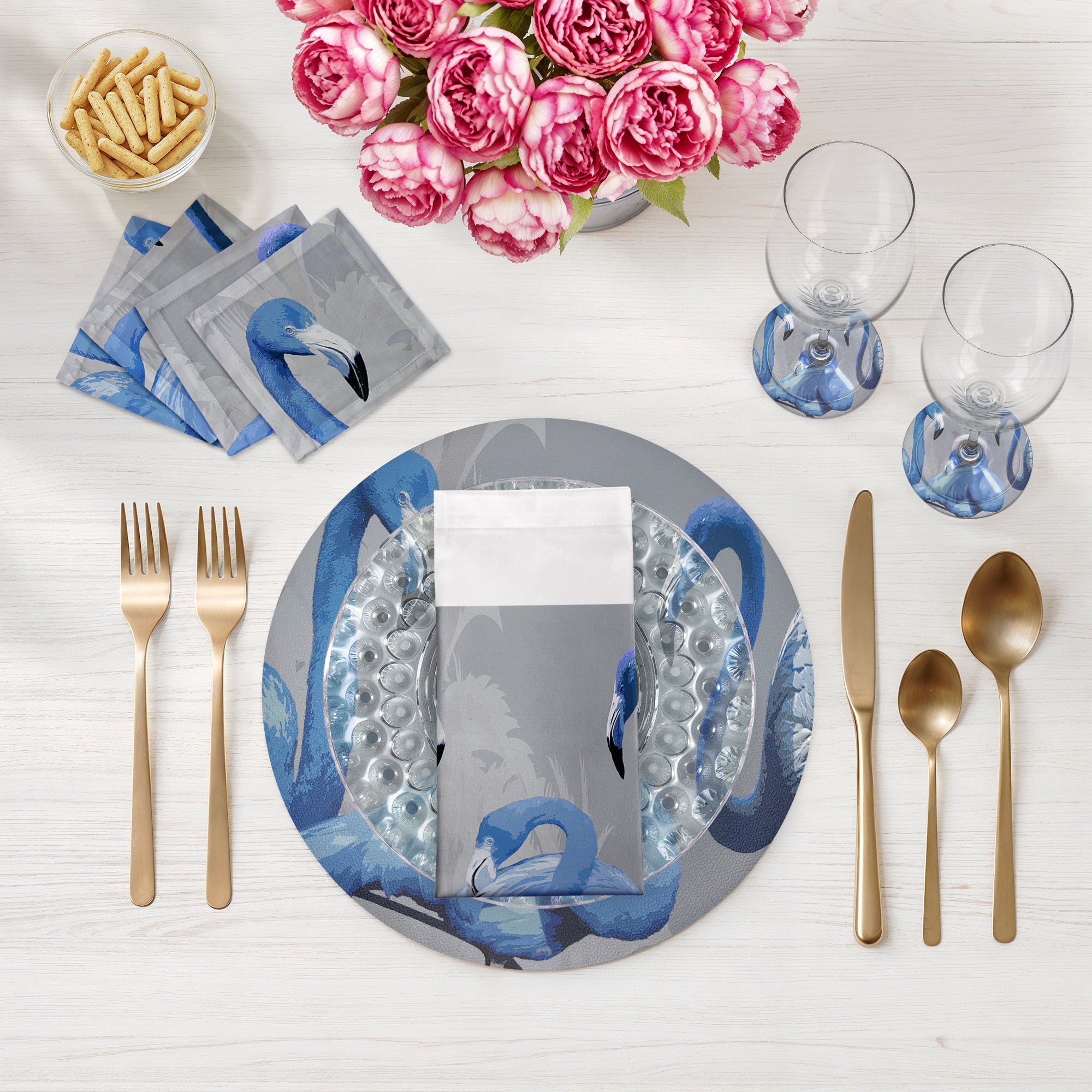 Palm Springs Beverley 16" Round Pebble Placemats, Set of 4 - nicolettemayer.com