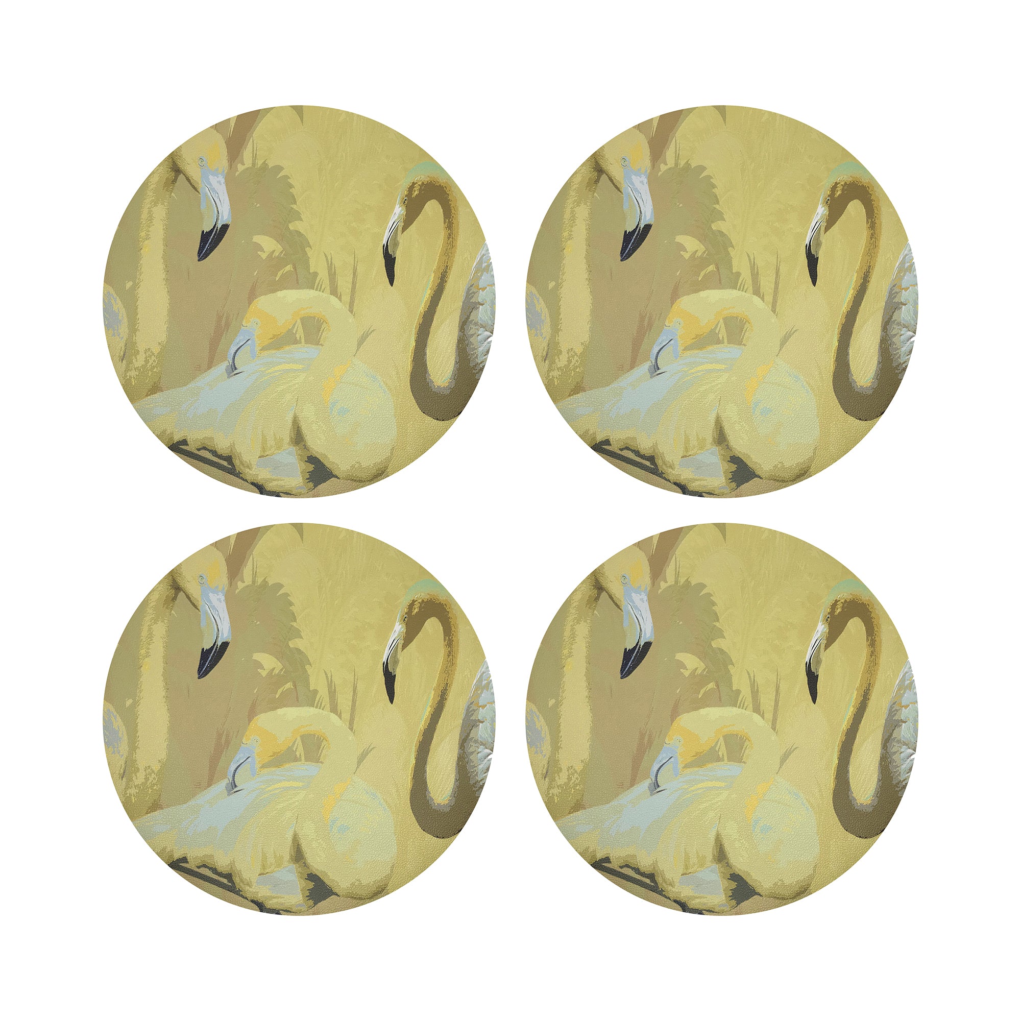 Palm Springs Golden 16" Round Pebble Placemats, Set of 4 - nicolettemayer.com