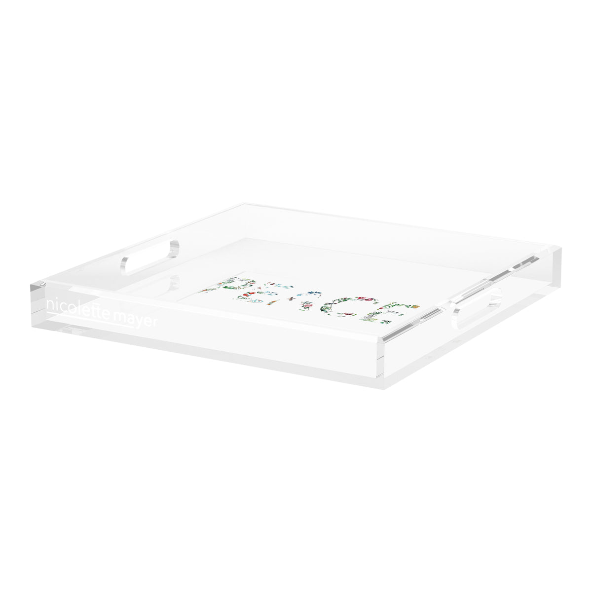 Peace Lost Pavillion Acrylic Decorative Tray, 18 x 18 in. by Nicolette Mayer