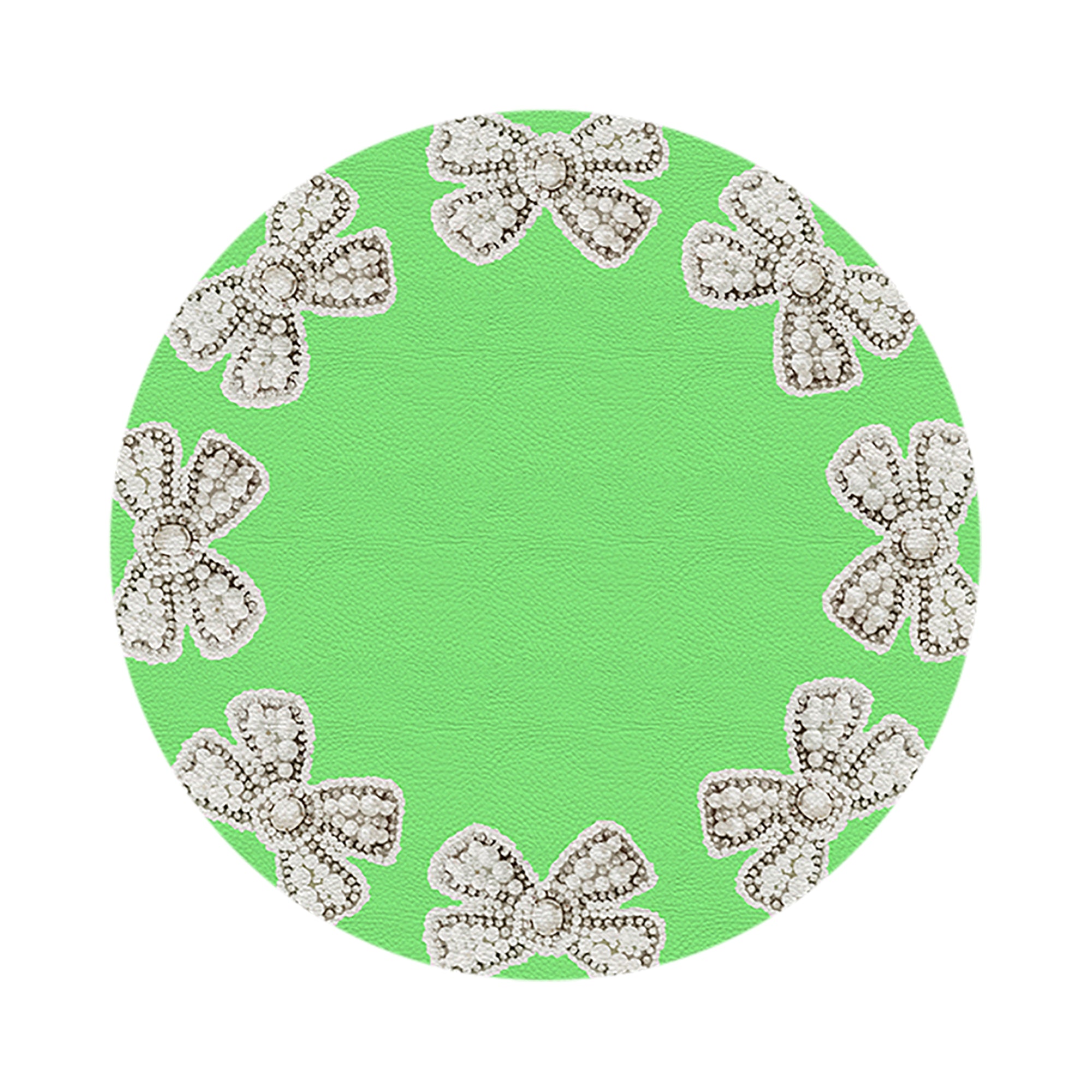 Pearl Bow Colony 16" Round Pebble Placemats, Set of 4 - nicolettemayer.com