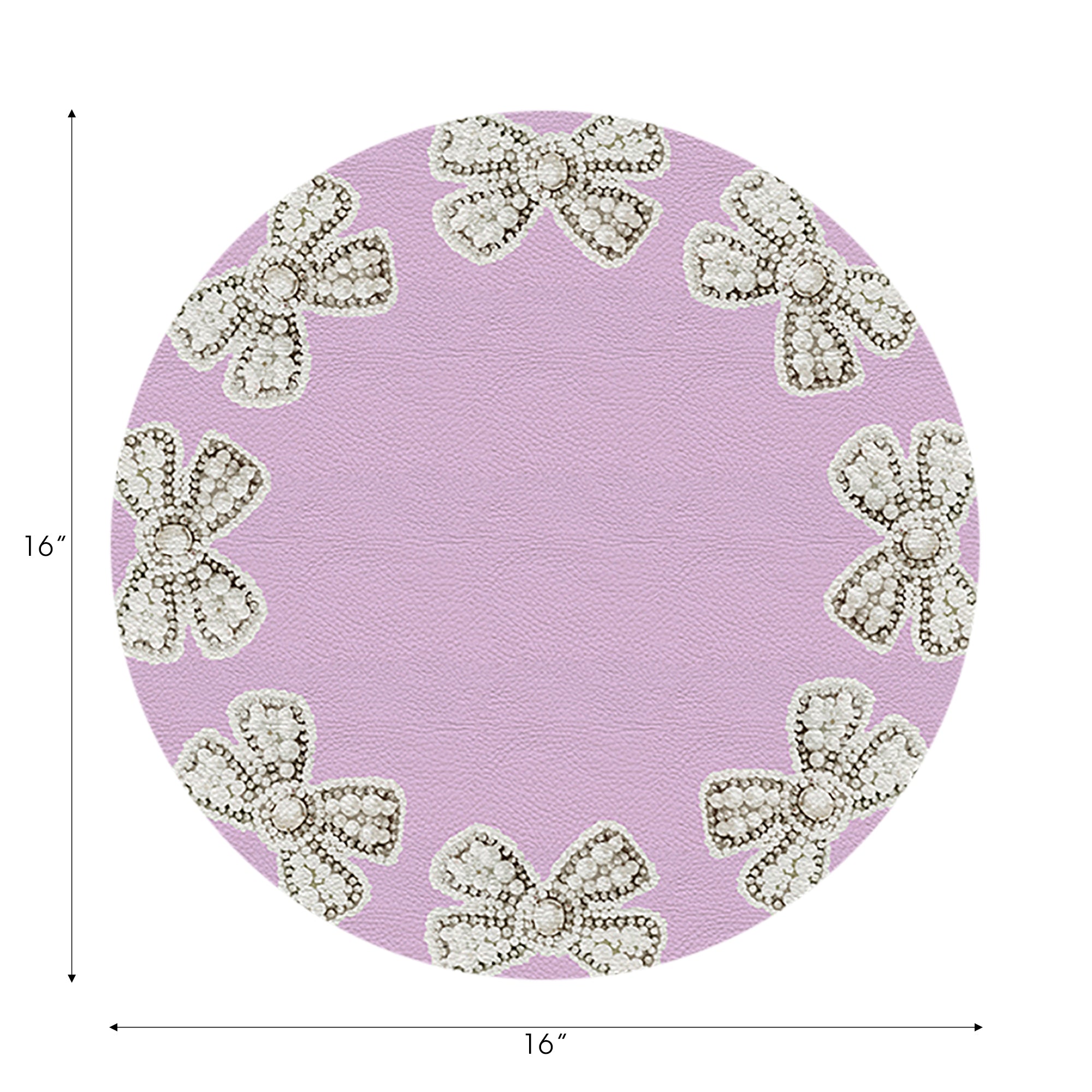Ensemble de 4 sets de table ronds Pearl Bow Lilac de 40,6 cm
