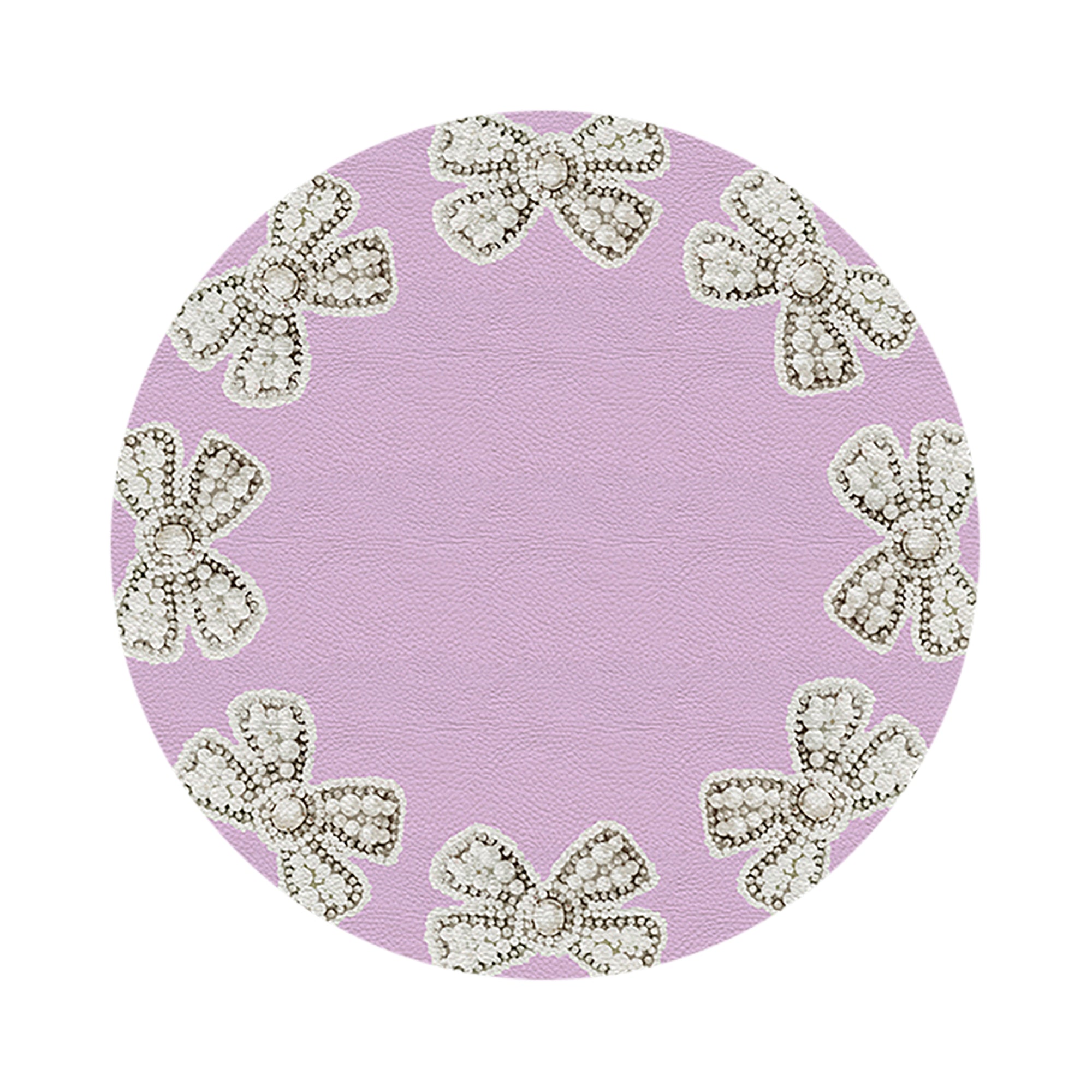 Pearl Bow Lilac 16" Round Pebble Placemats, Set of 4 - nicolettemayer.com