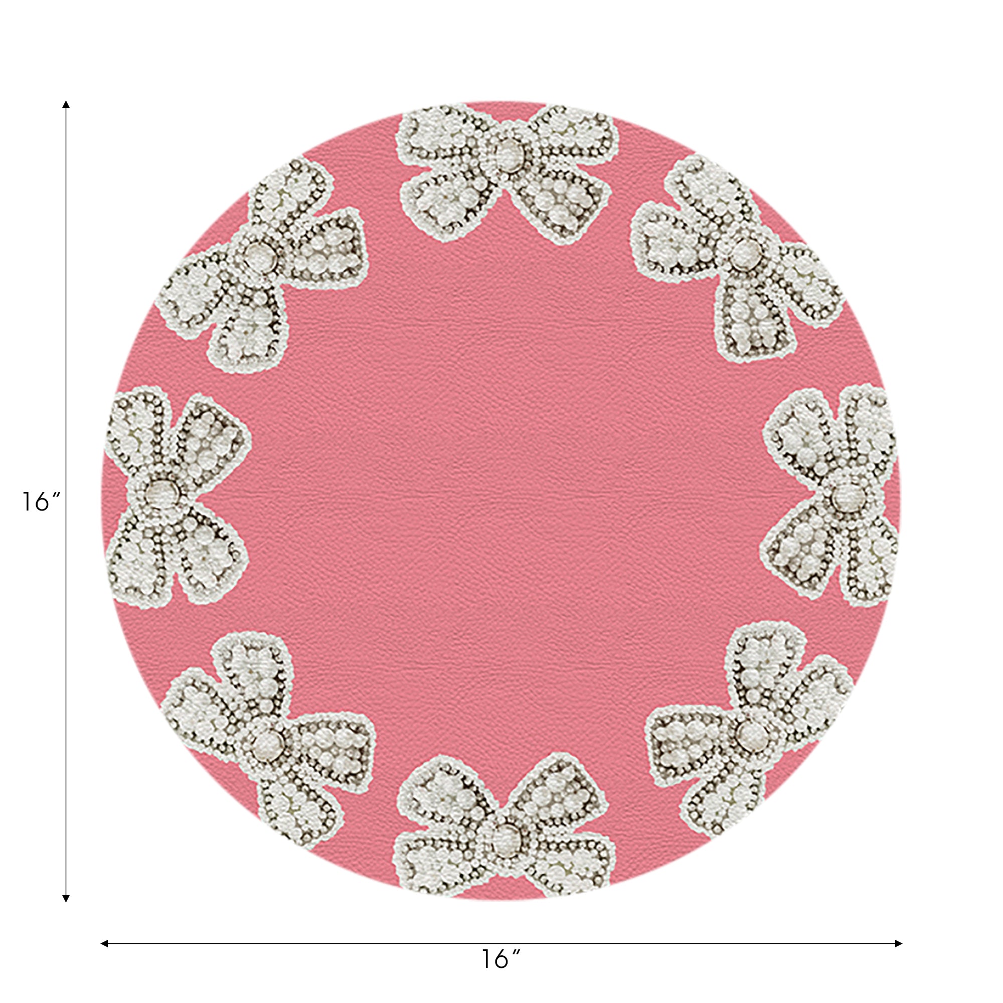 Pearl Bow Pink 16" Round Pebble Placemats, Set of 4 - nicolettemayer.com