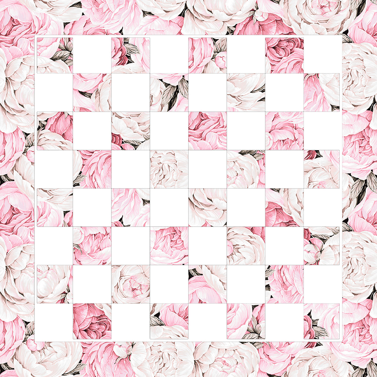 Peony Soft Pink Acrylic Chess - nicolettemayer.com