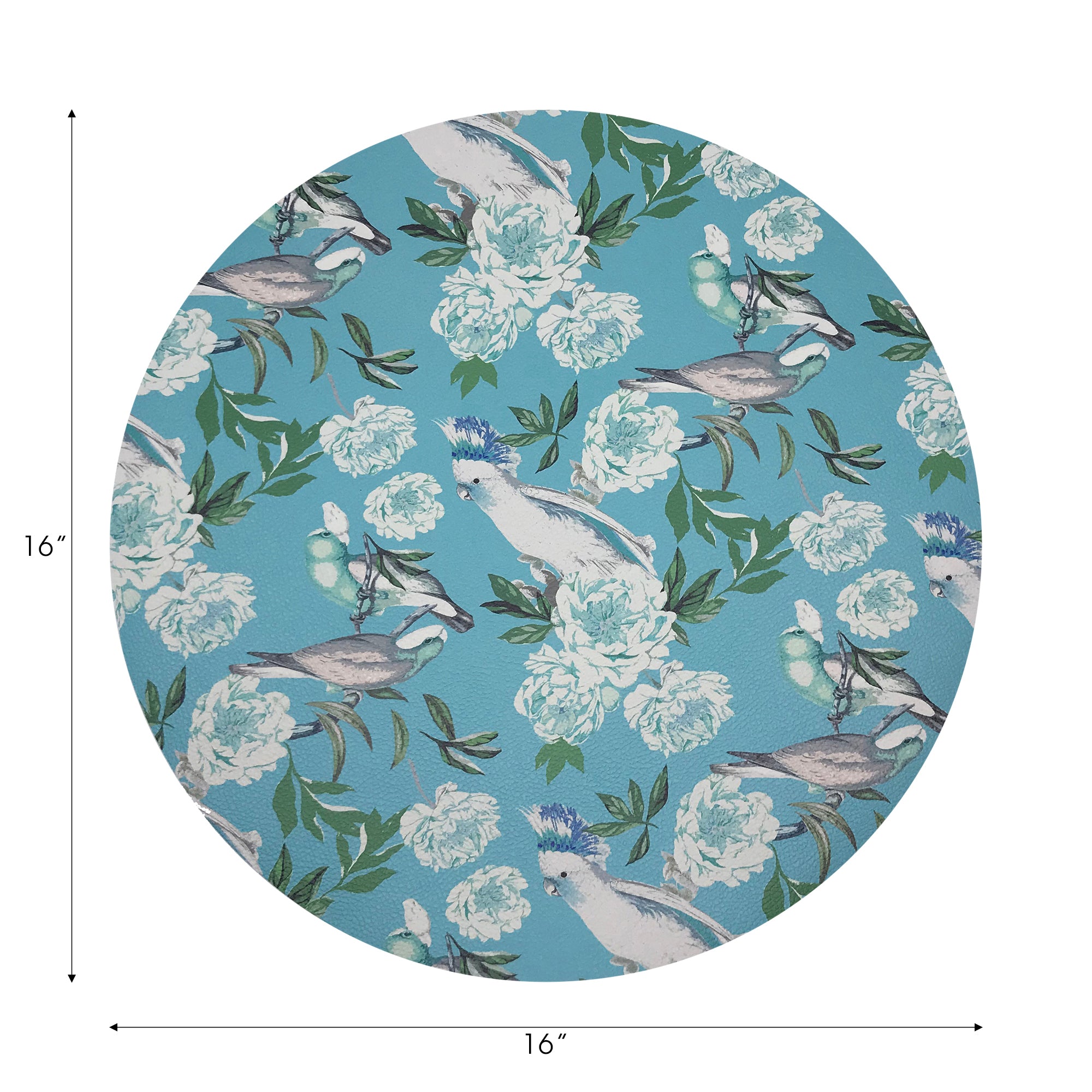 Peony Inspira Azur 16" Round Pebble Placemats, Set of 4 - nicolettemayer.com