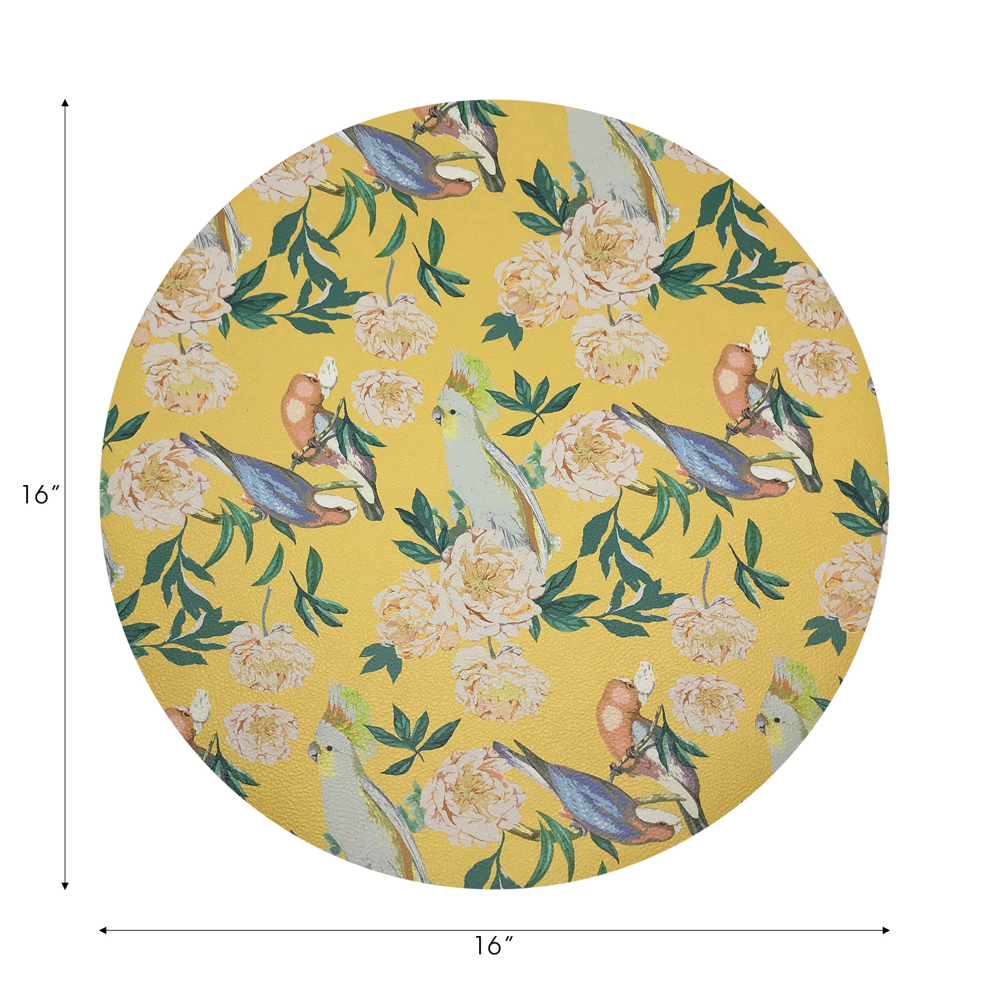 Peony Inspira Goldenrod 16" Round Pebble Placemats, Set of 4 - nicolettemayer.com