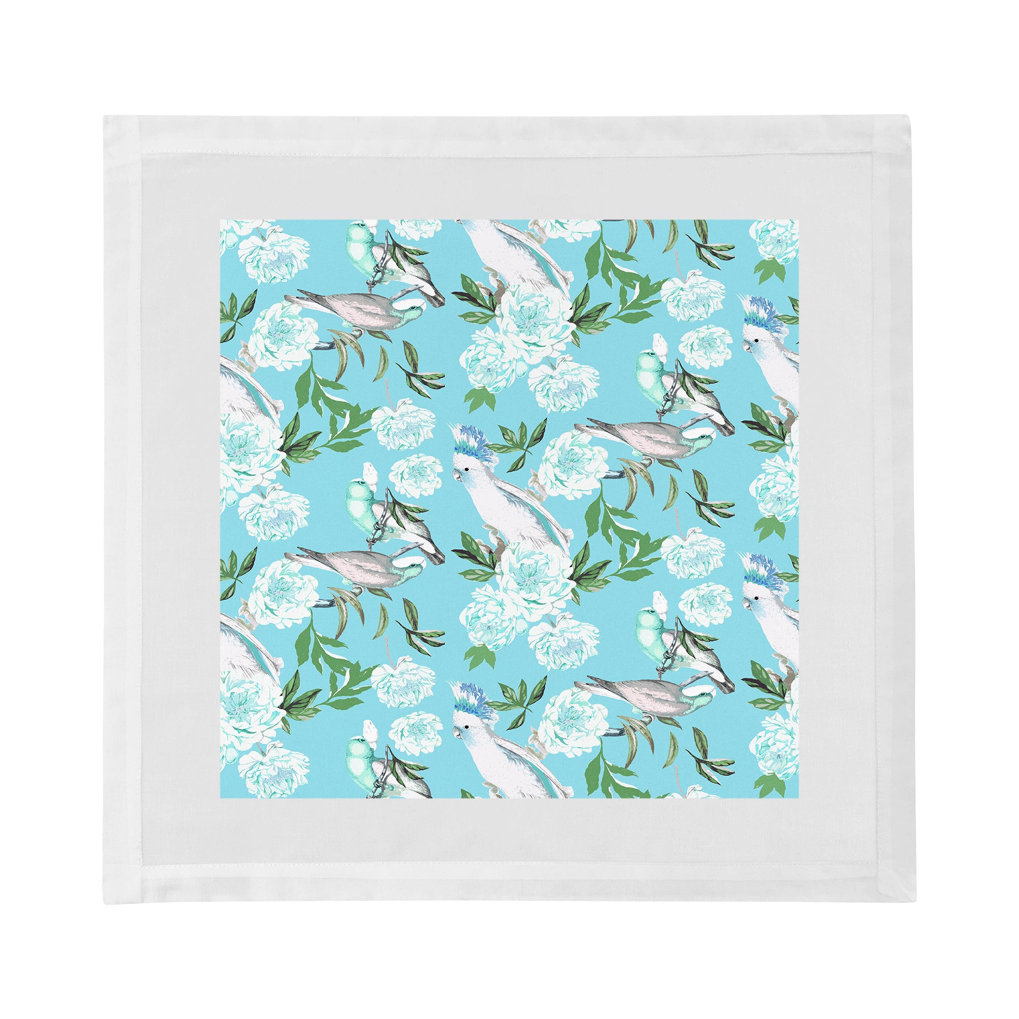 Peony Inspira Azur Cotton Sateen Dinner Napkins - nicolettemayer.com