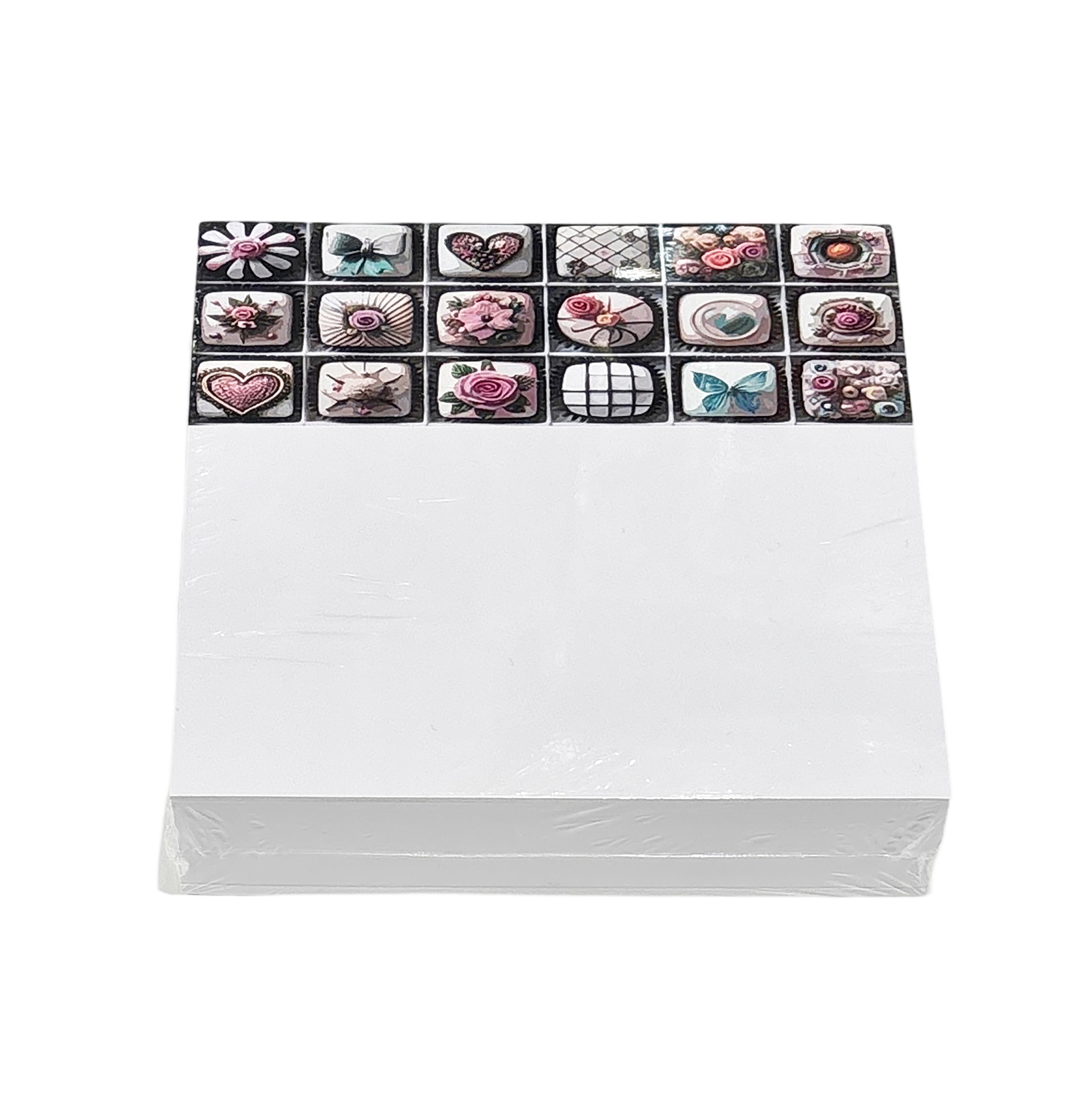 Petite Fours Note Cards With Acrylic Holder